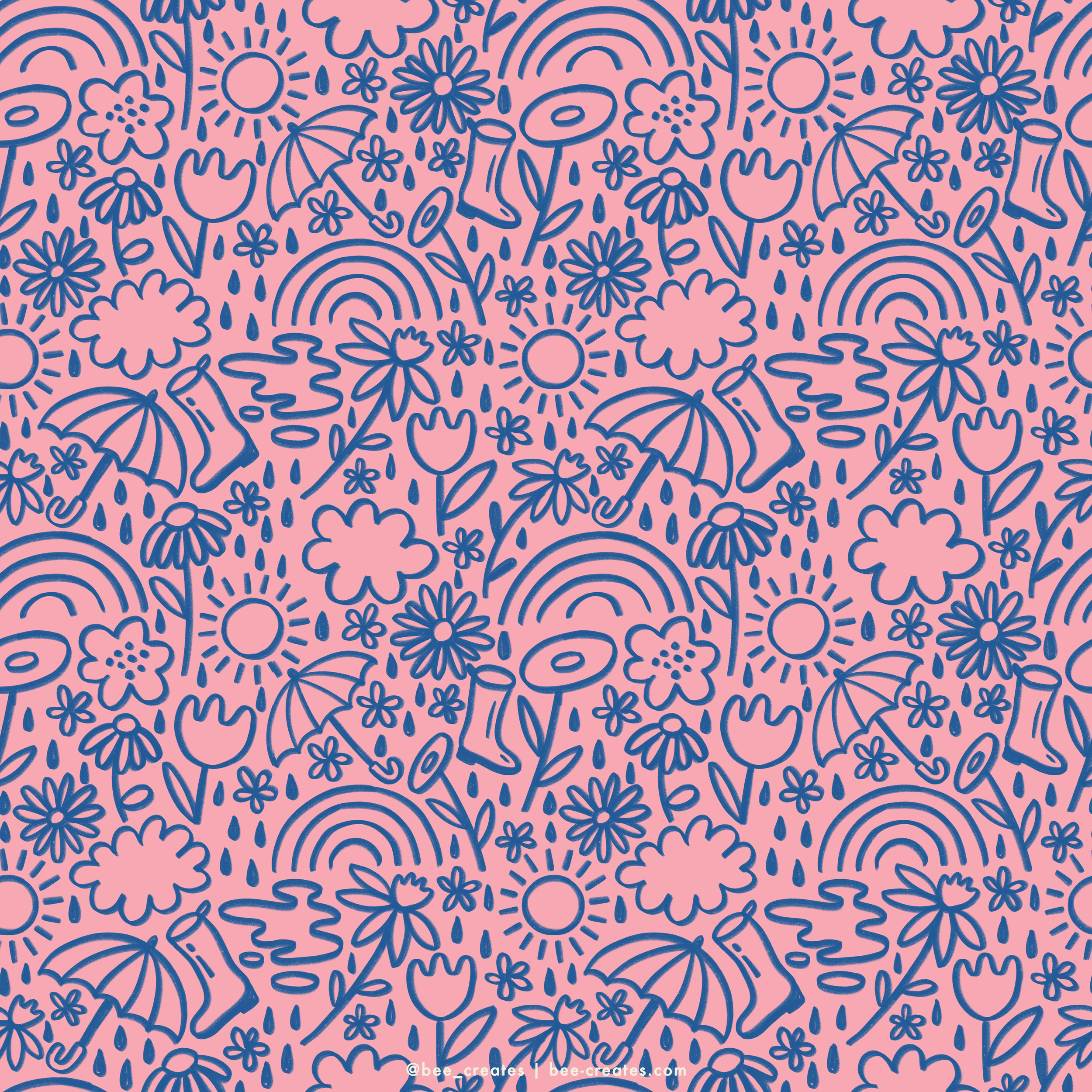 Drizzle Doodles - Pink | BEE25-B44