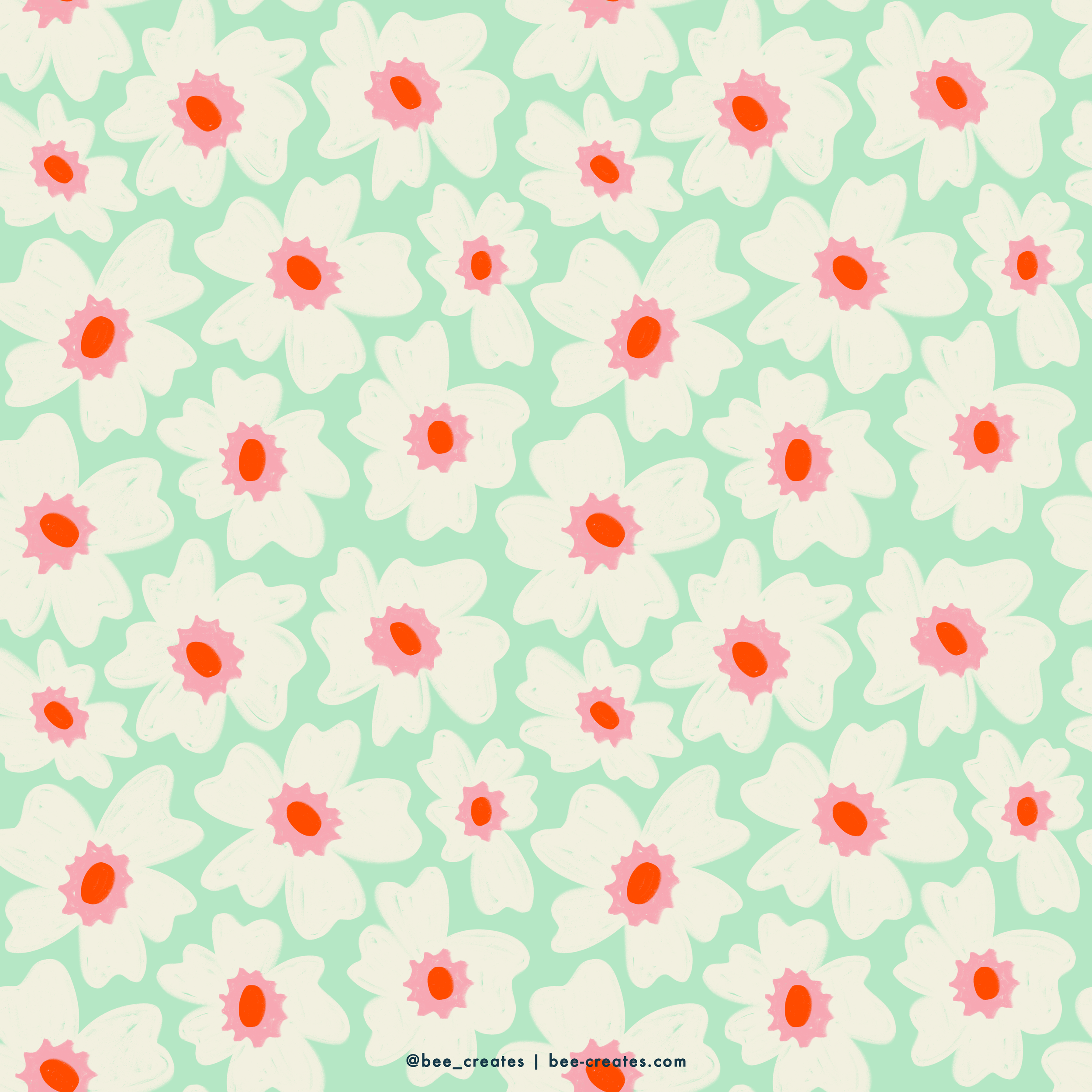 April Flowers - Aqua | BEE25-B76