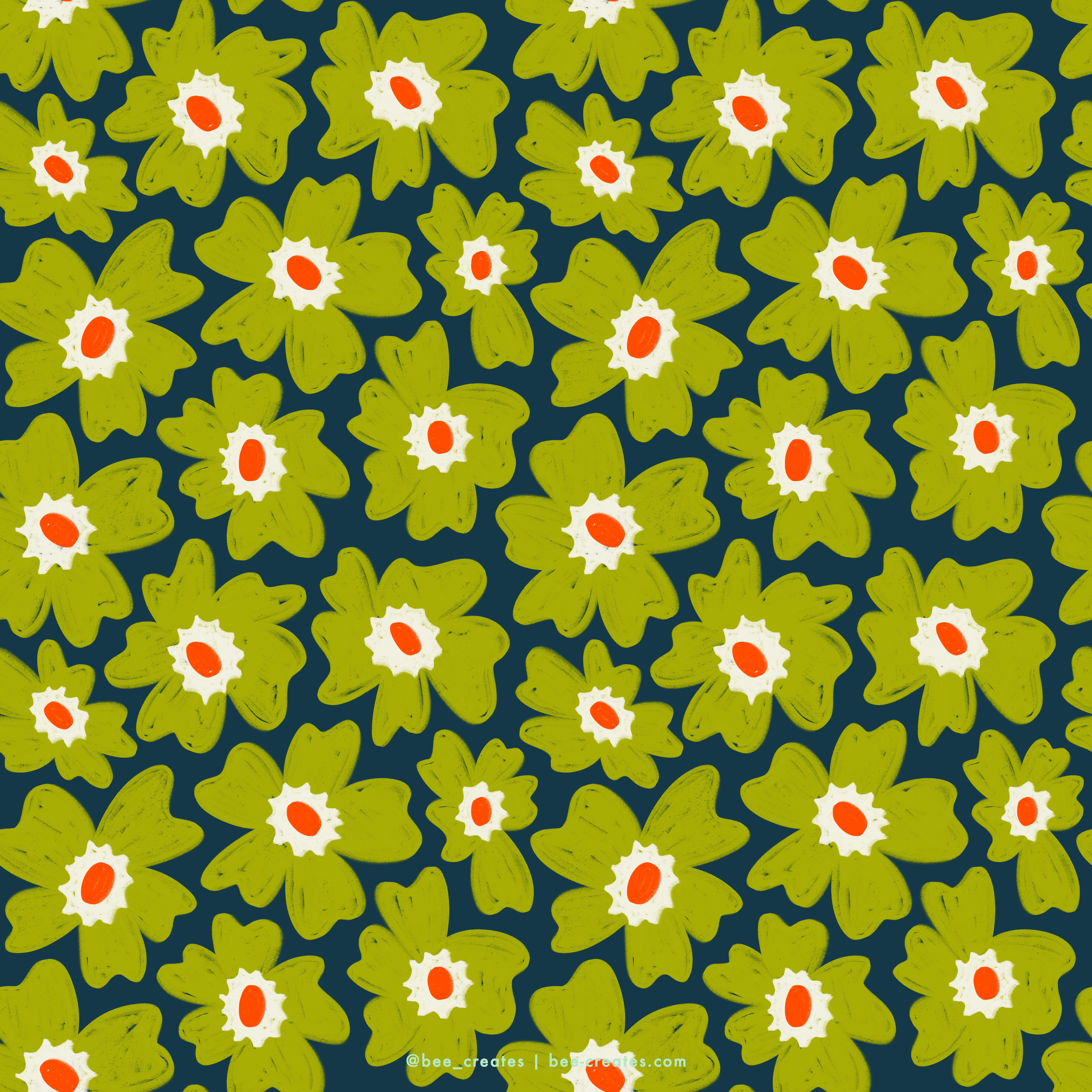 April Flowers - Navy | BEE25-B77