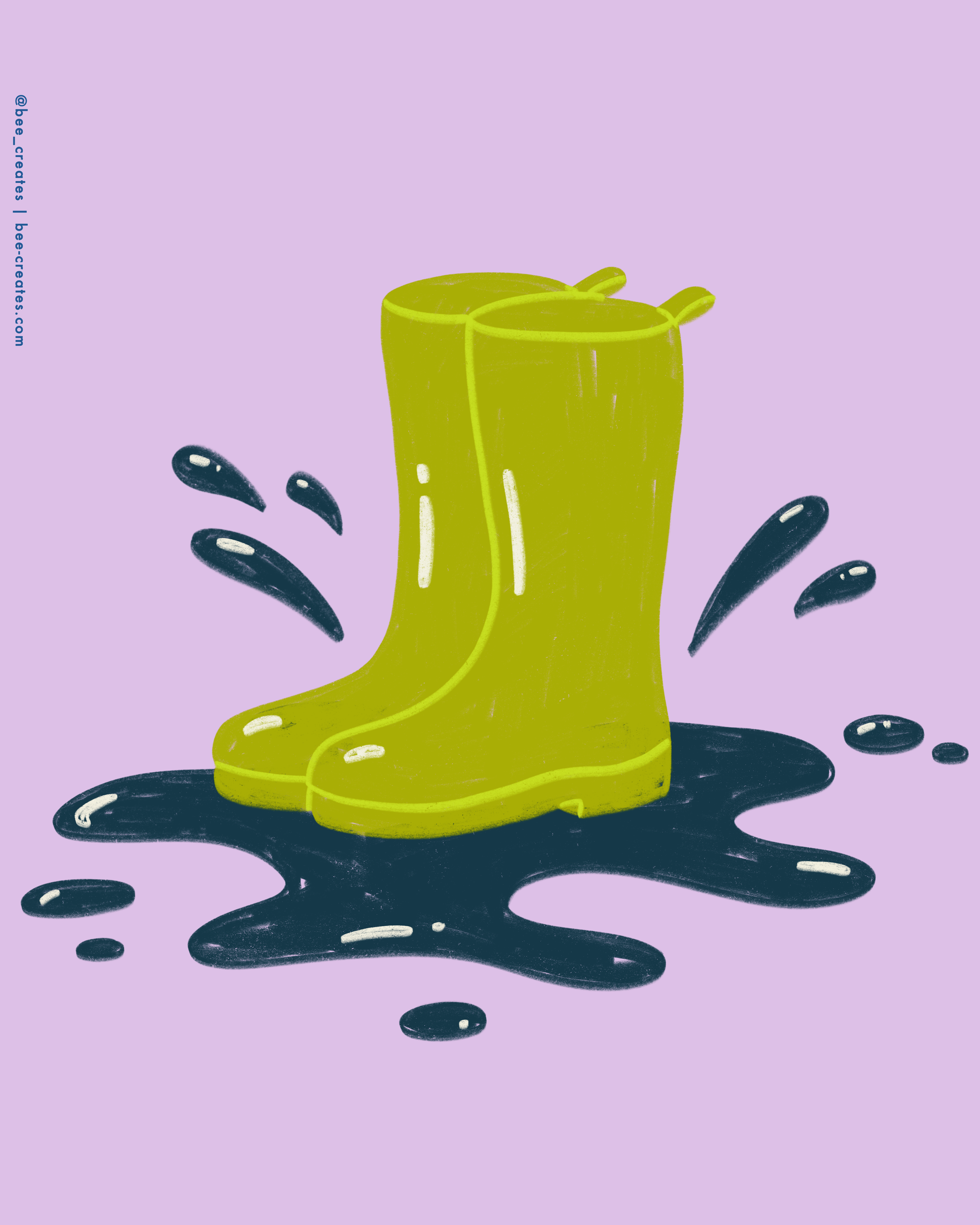 Boots In Puddles - Green | BEE25-B04