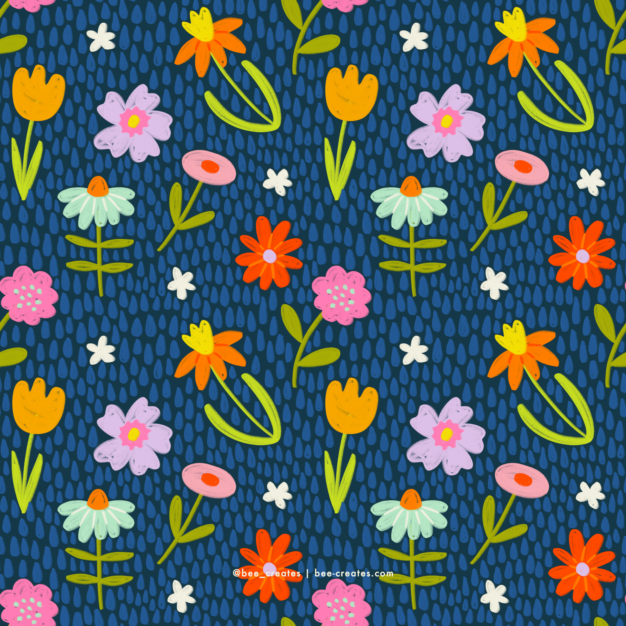 Forecast: Flowers - Navy | BEE25-B60