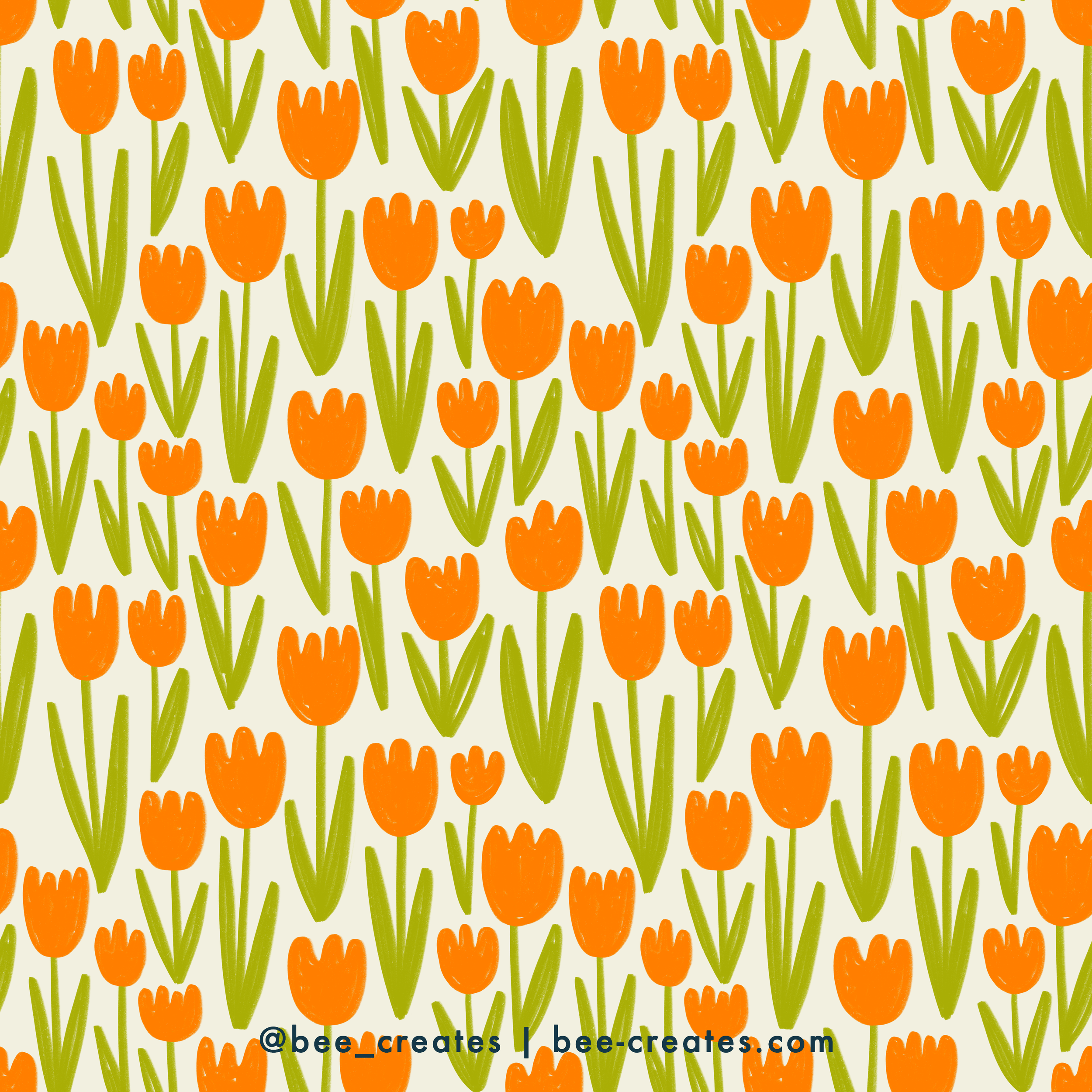 Tulip Time - Orange &amp; White | BEE25-B67