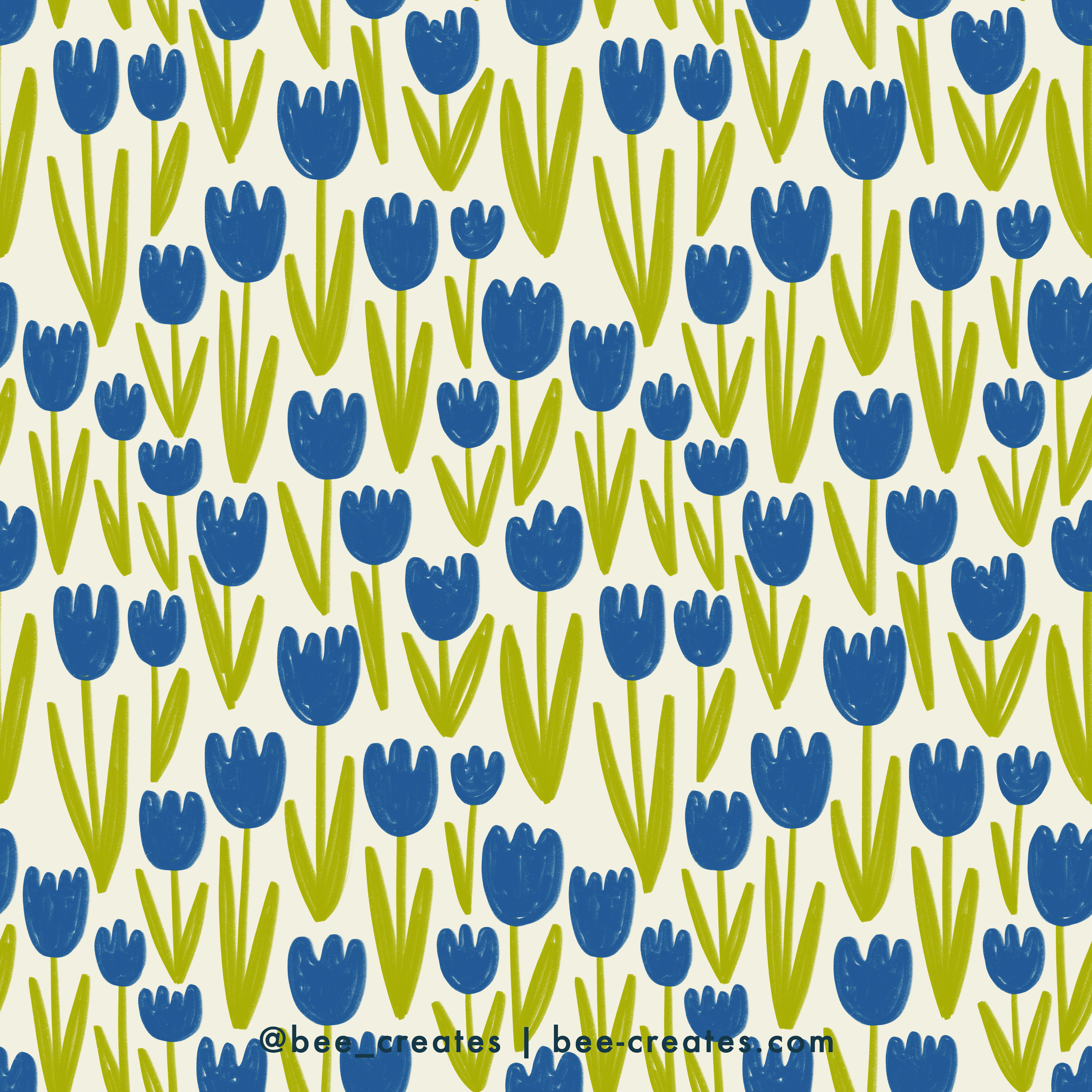 Tulip Time - Blue &amp; White | BEE25-B71