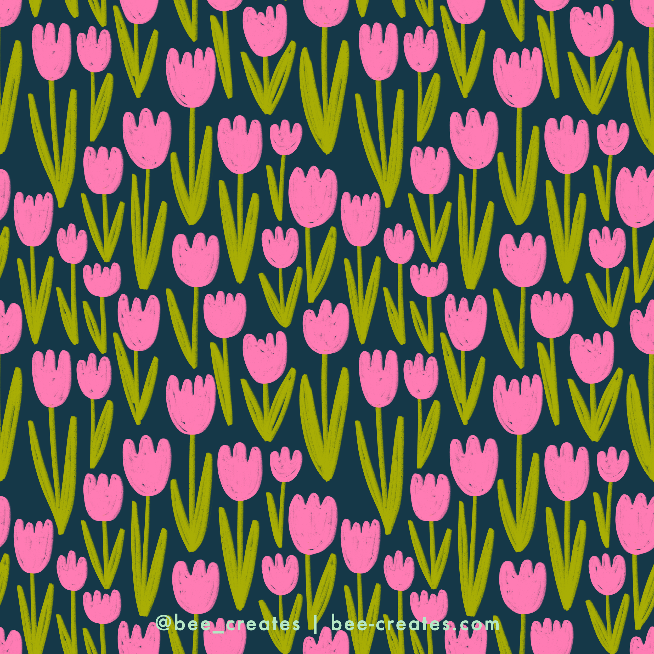 Tulip Time - Hot Pink &amp; Navy | BEE25-B73