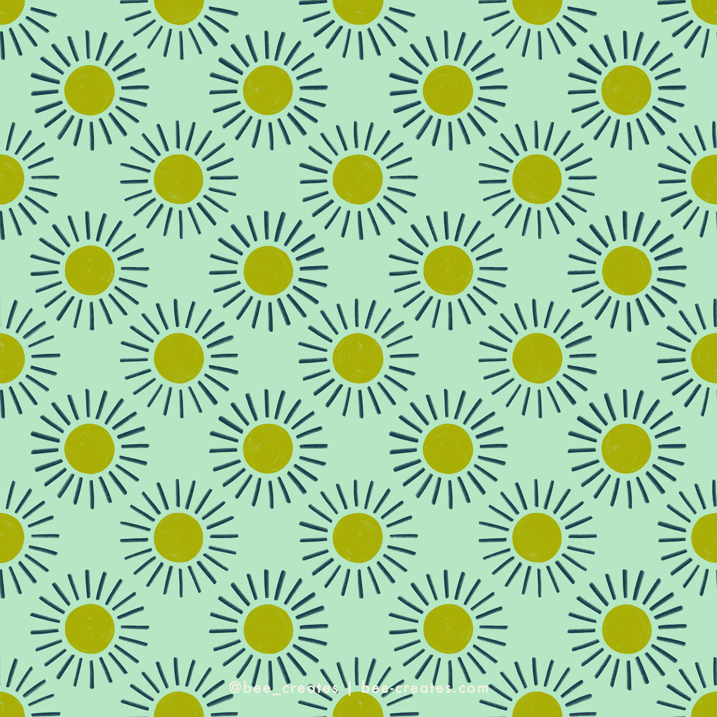 Sunny Side Up - Green &amp; Navy | BEE25-B49