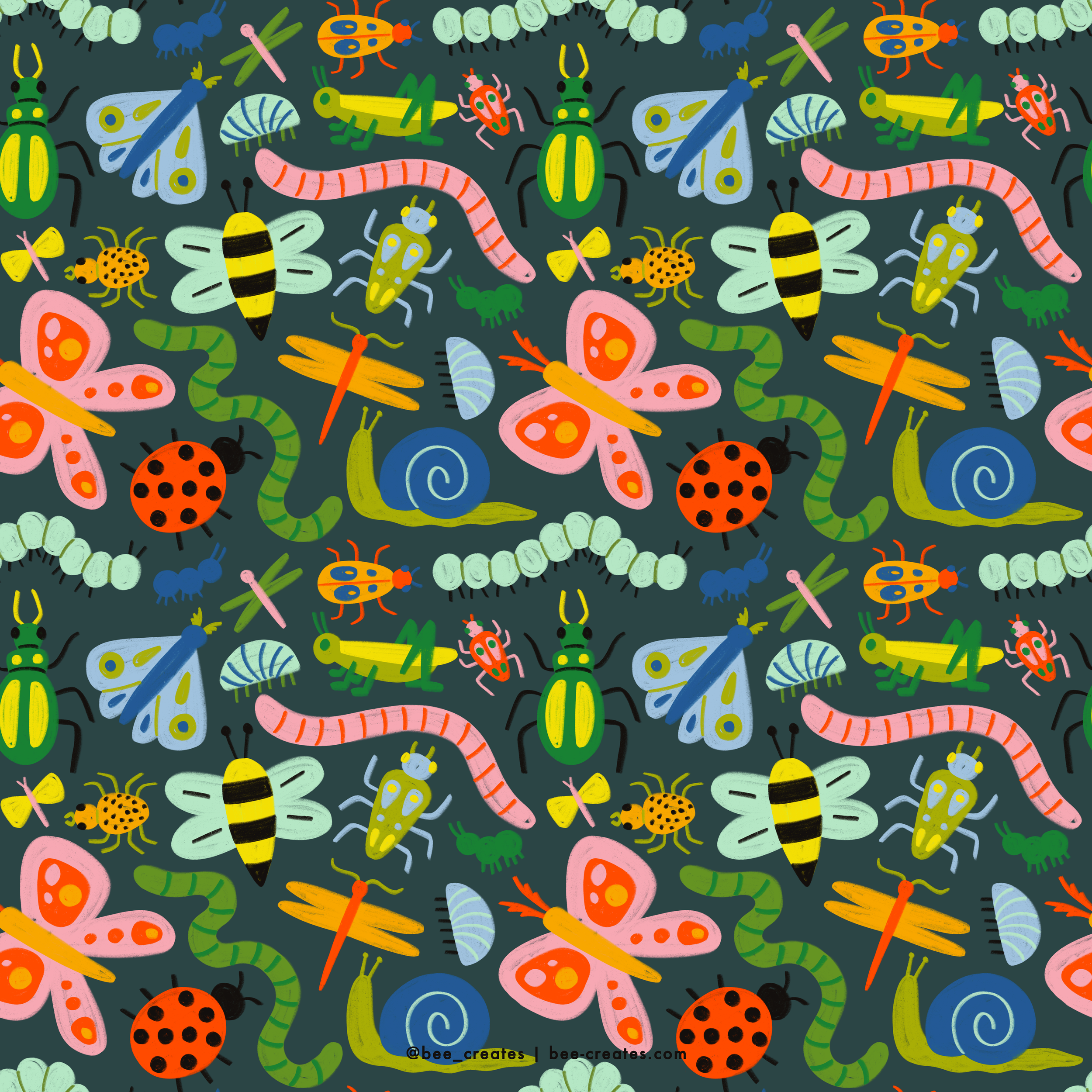Bugs &amp; Slugs - Navy	| BEE25-C44