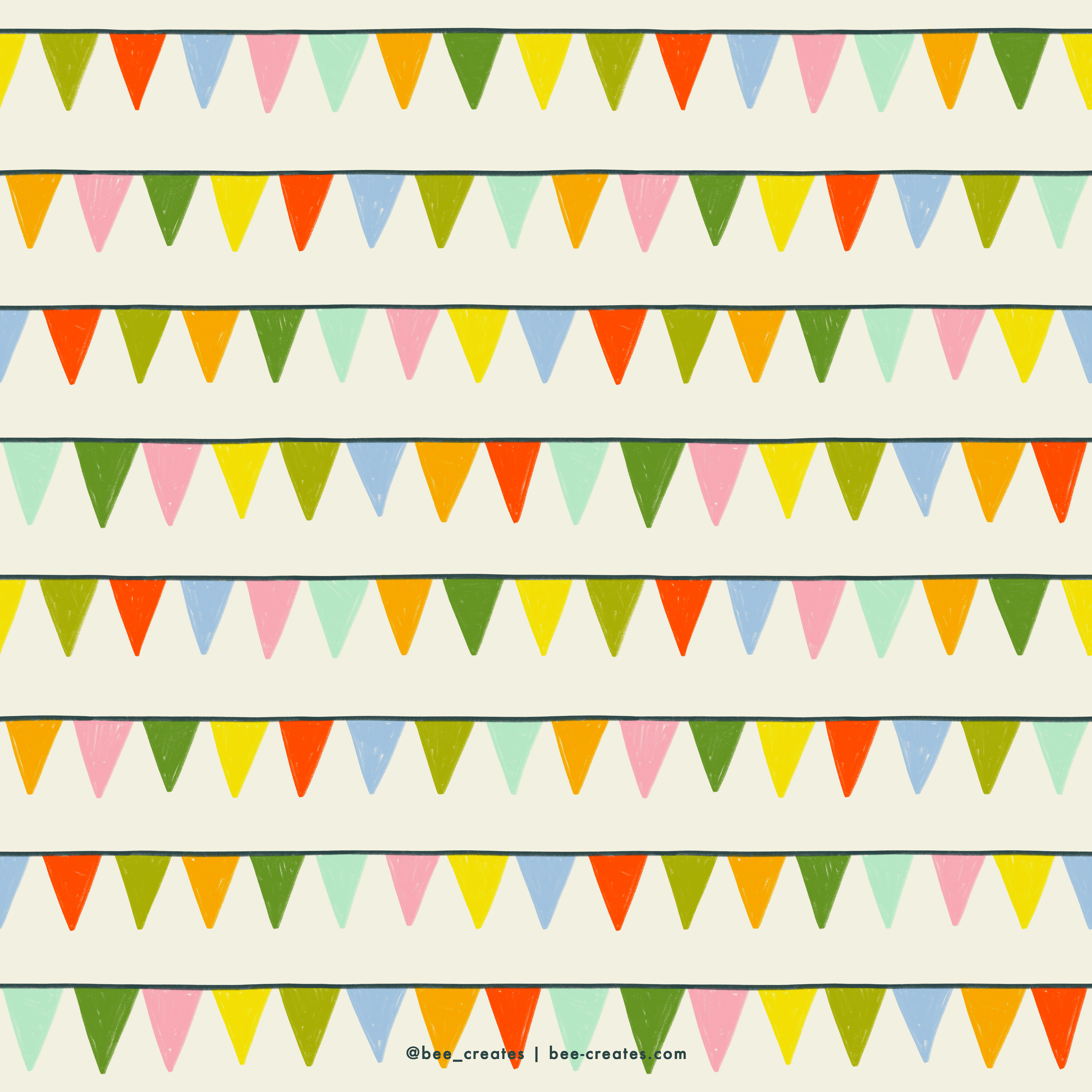 Bunkhouse Bunting - Multi On White | BEE25-C79