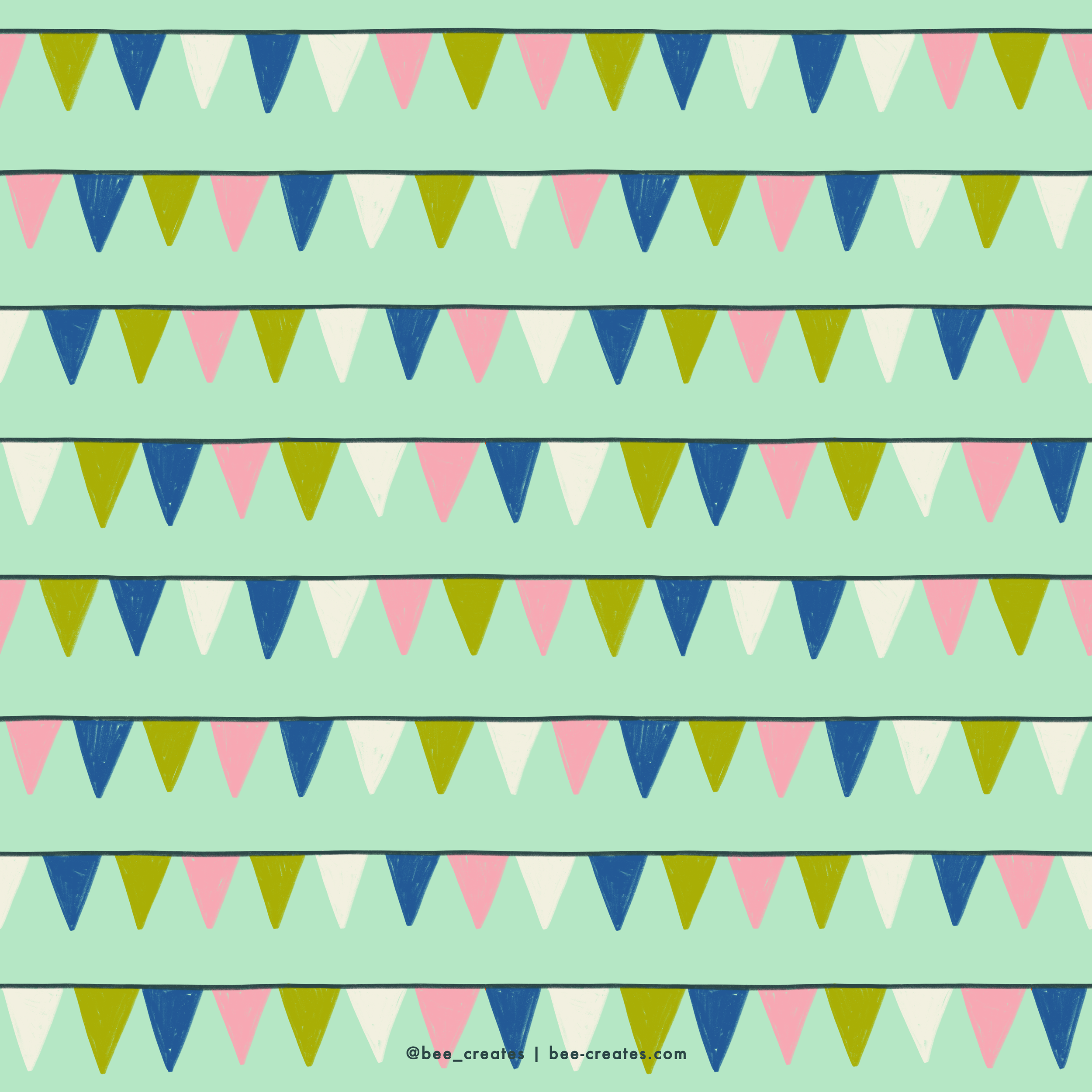 Bunkhouse Bunting - Mint | BEE25-C82