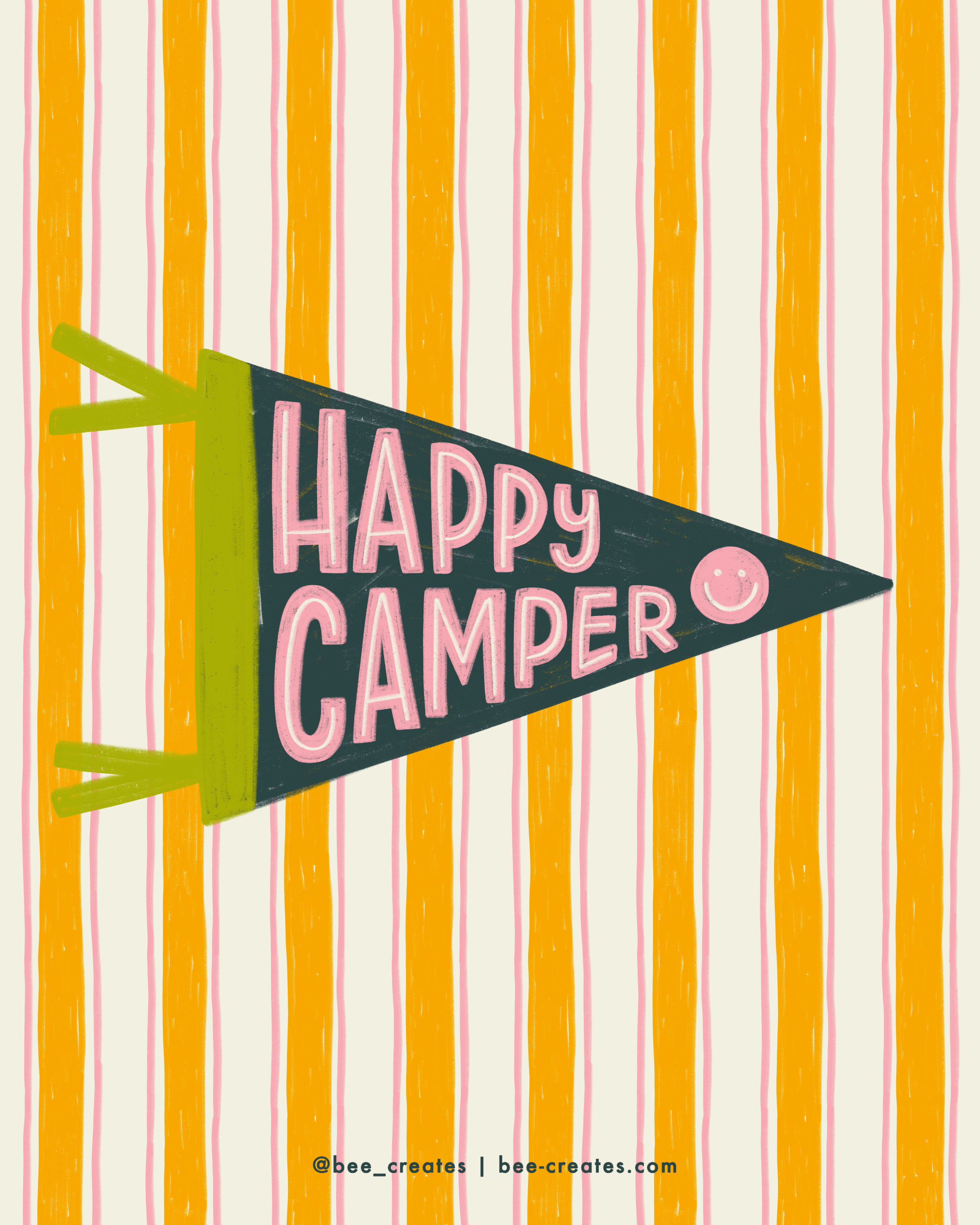 Happy Camper - Sunshine &amp; Navy | BEE25-D14
