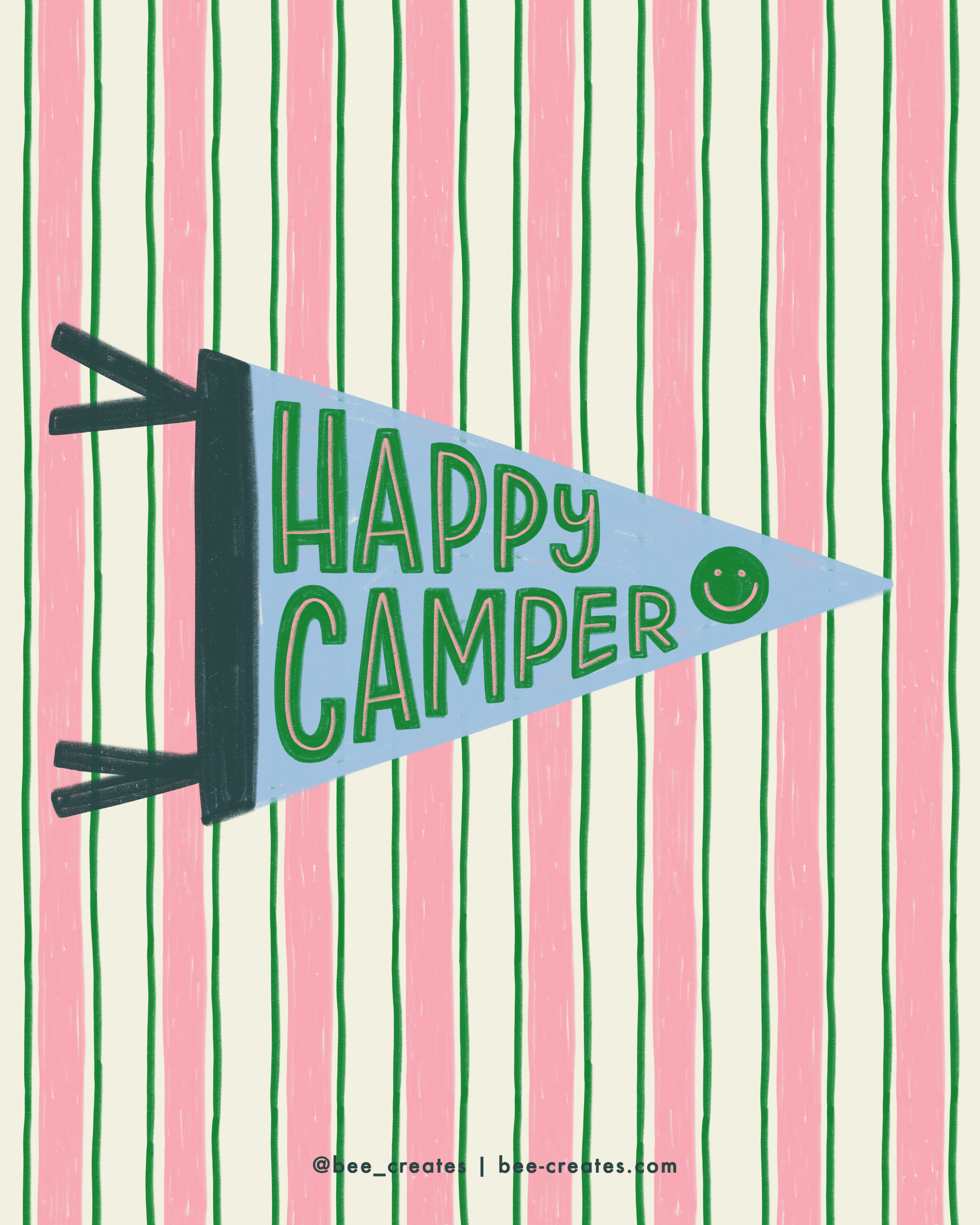 Happy Camper - Pink &amp; Light Blue | BEE25-D17