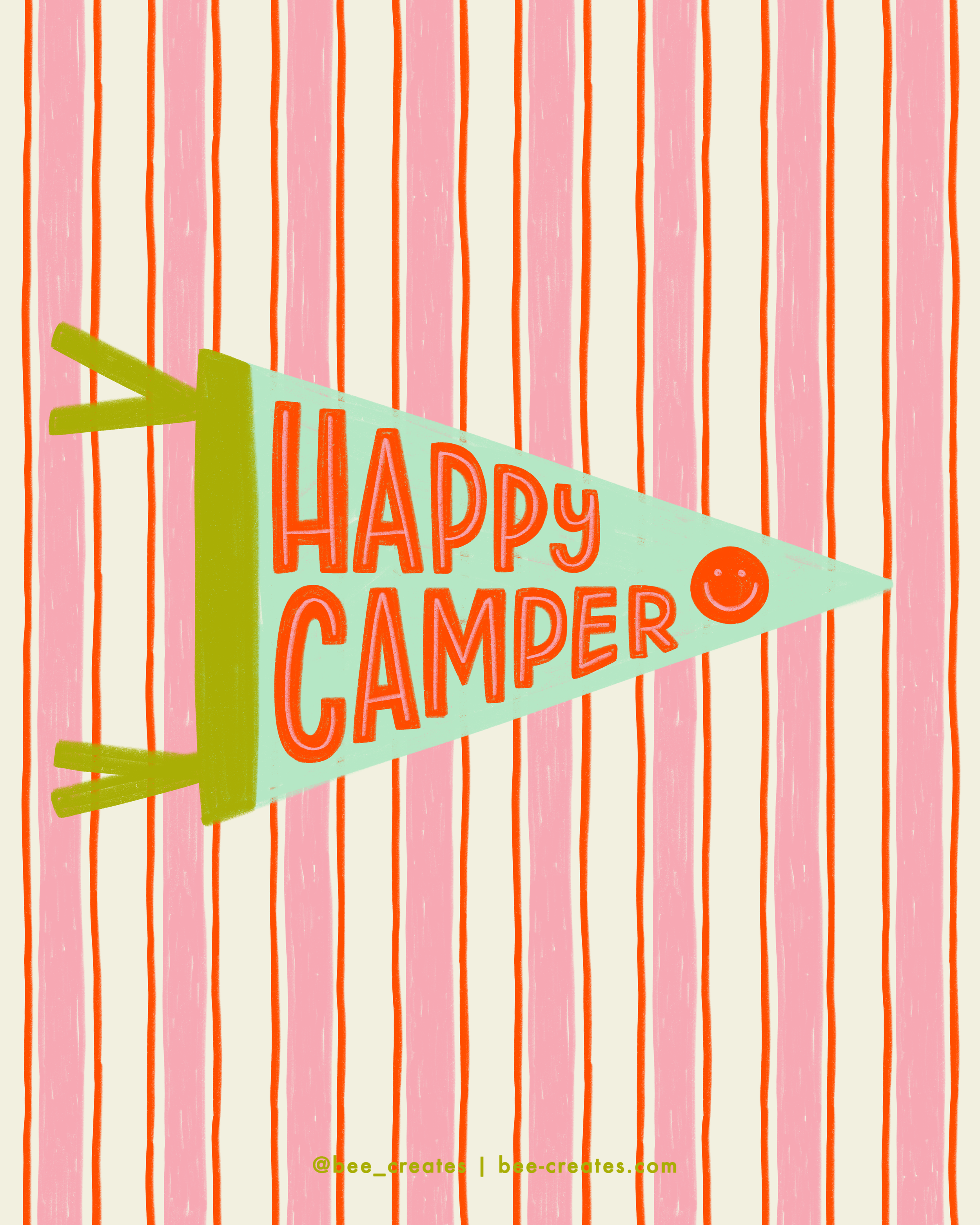 Happy Camper - Pink &amp; Mint | BEE25-D19
