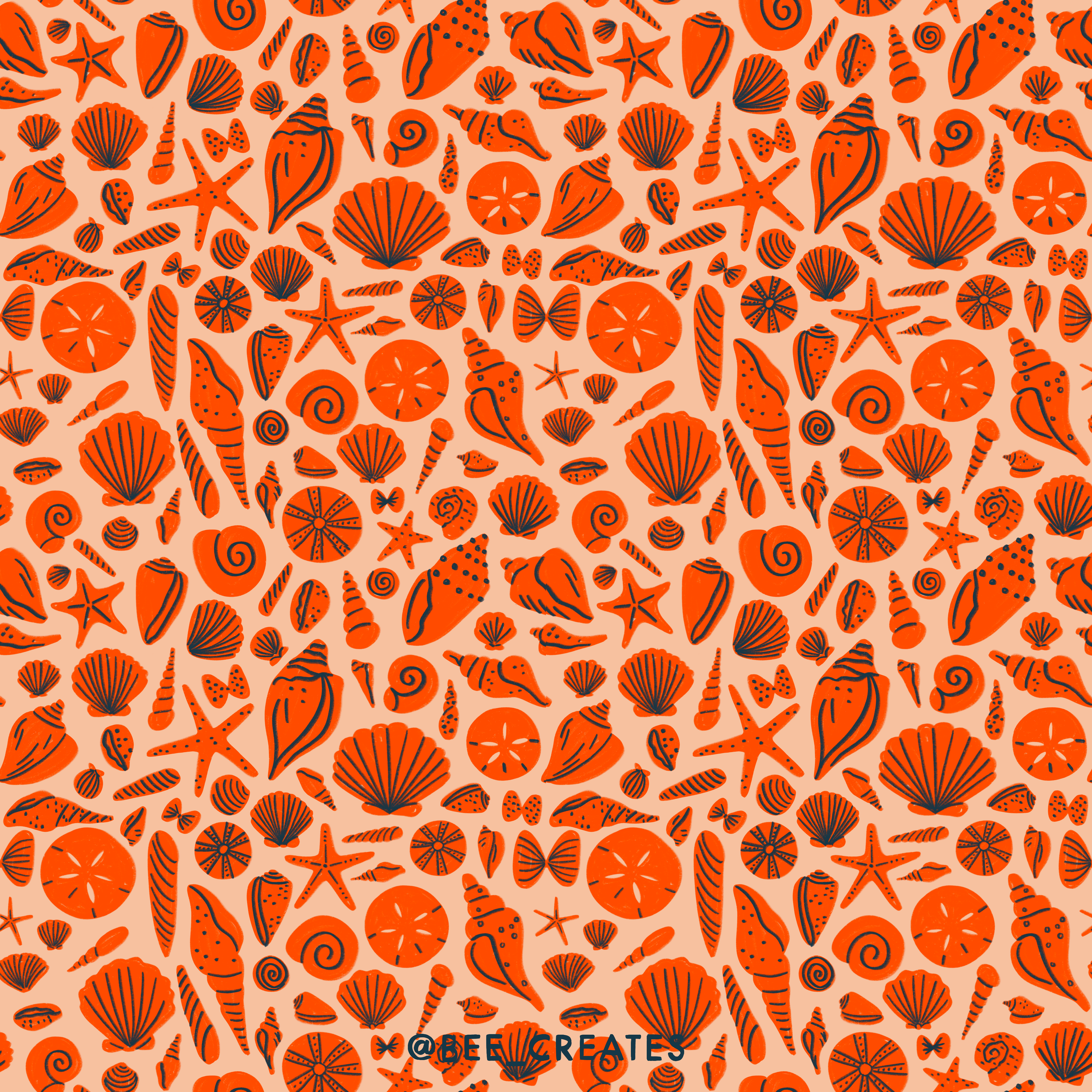 Costal Confetti - Shell &amp; Red | BEE25-E37