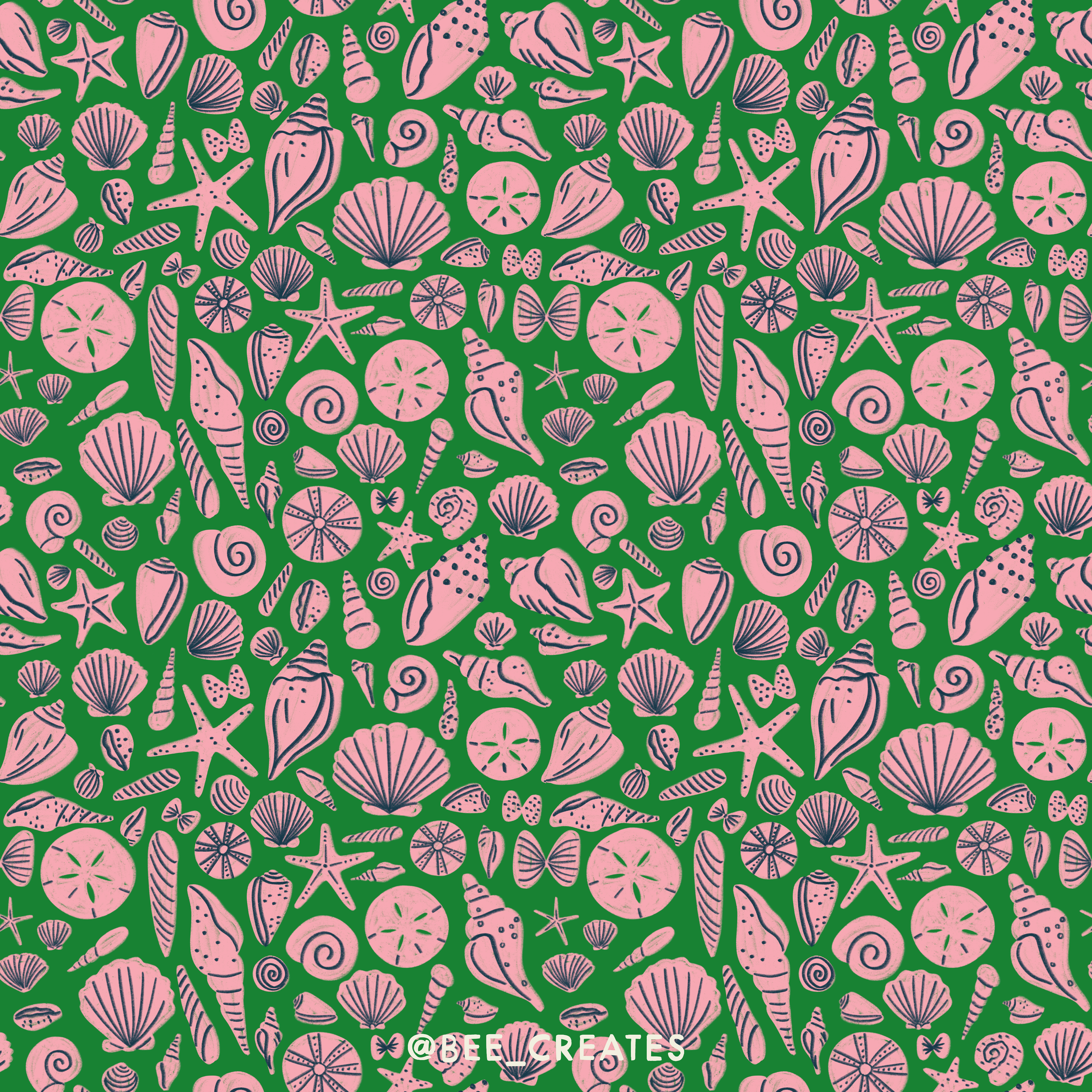 Costal Confetti - Green &amp; Pink | BEE25-E40