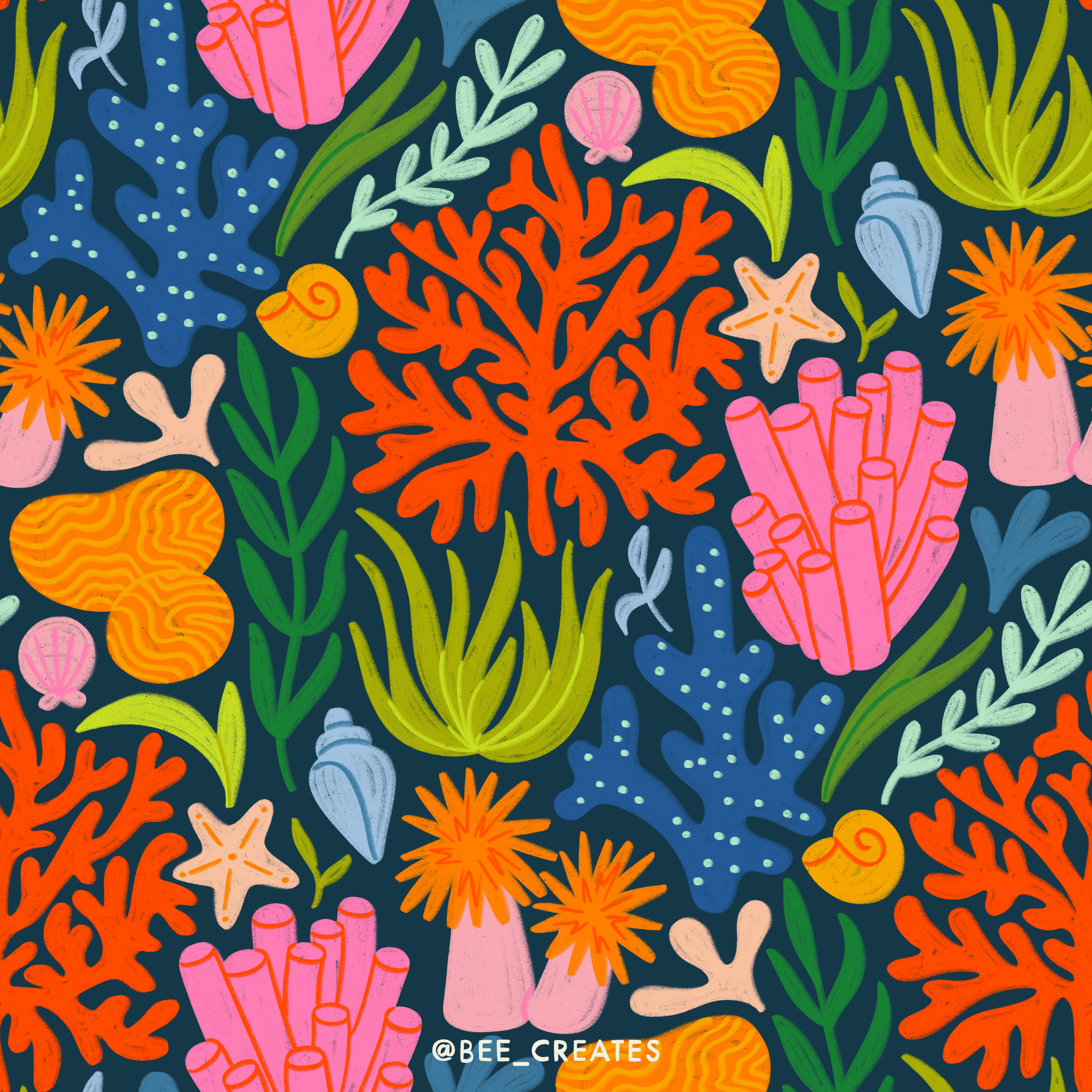 Ocean Bloom - Navy Multi | BEE25-E06