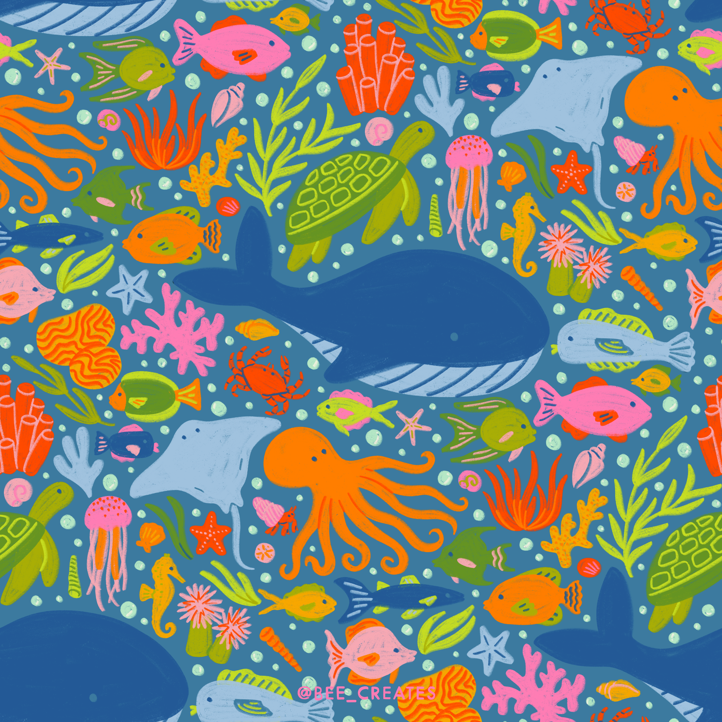 Whale Hello There - Blue | BEE25-D91