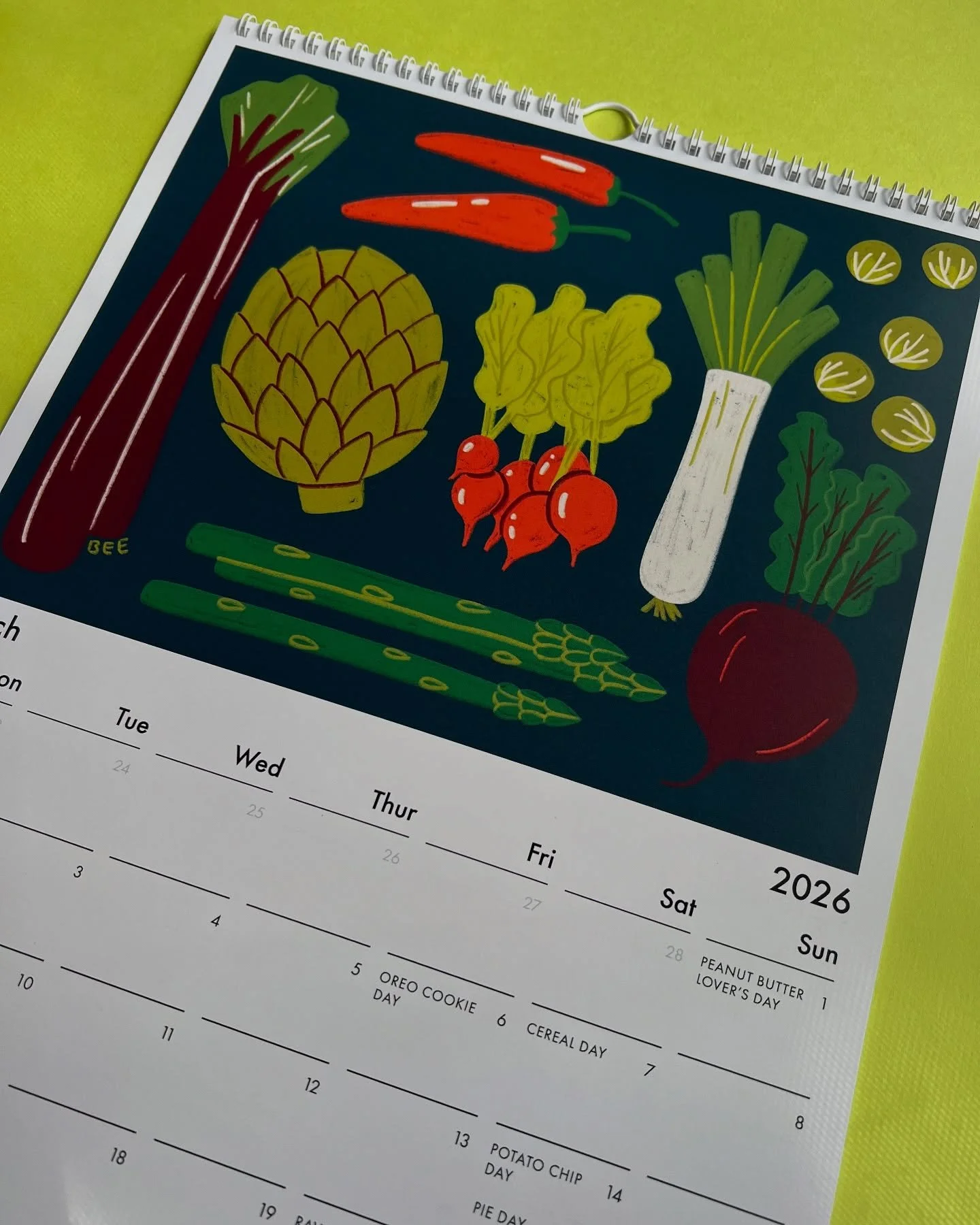 March 🥕🥬🫜🧅🌶️

My very first illustrated calendar is here and I am thrilled with how it turned out! ✨

Each month features a colorful, food-themed illustration printed at 8x10, so you can easily cut and frame your favorites once the month is over