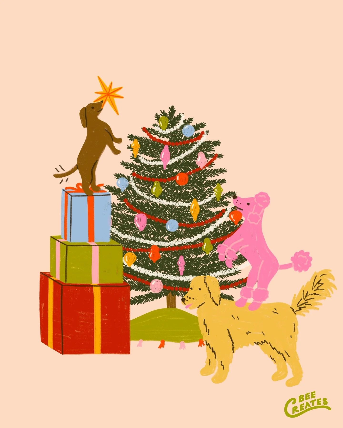 Okay so the pups aren&rsquo;t wearing parkas but here they are decorating the tree 🎄

Pups &amp; Parkas for #12daysofcreativecheer 
Vintage Ornaments for #winterywoodschallenge2025