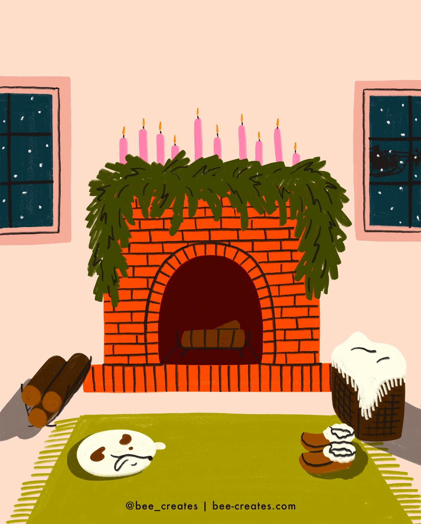 Various fireplace scenes throughout the years. Which is your fav?

Christmas - festive illustration - surface design - art licensing - happy holidays - merry Christmas - colorful art - Christmas treats - Santa - cozy - western - spot illustration