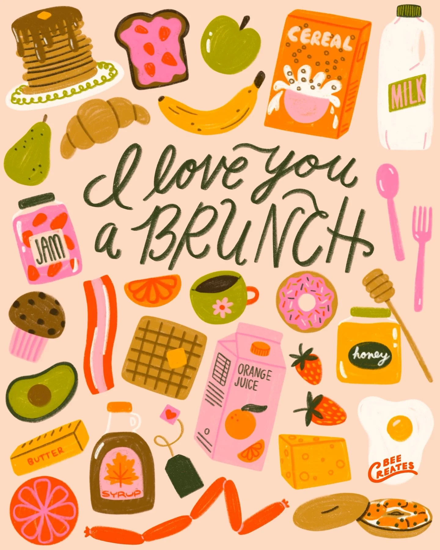 I love you a BRUNCH 🍎🥐🍯☕️🥞🧀🍐🧈🥛🍩🧇🥓🍓🥯🍊🍳

I&rsquo;m so happy it&rsquo;s February and I&rsquo;m so happy #loveatfirstbiteart has started! If you&rsquo;re hungry, swipe to the prompts and join in 😋