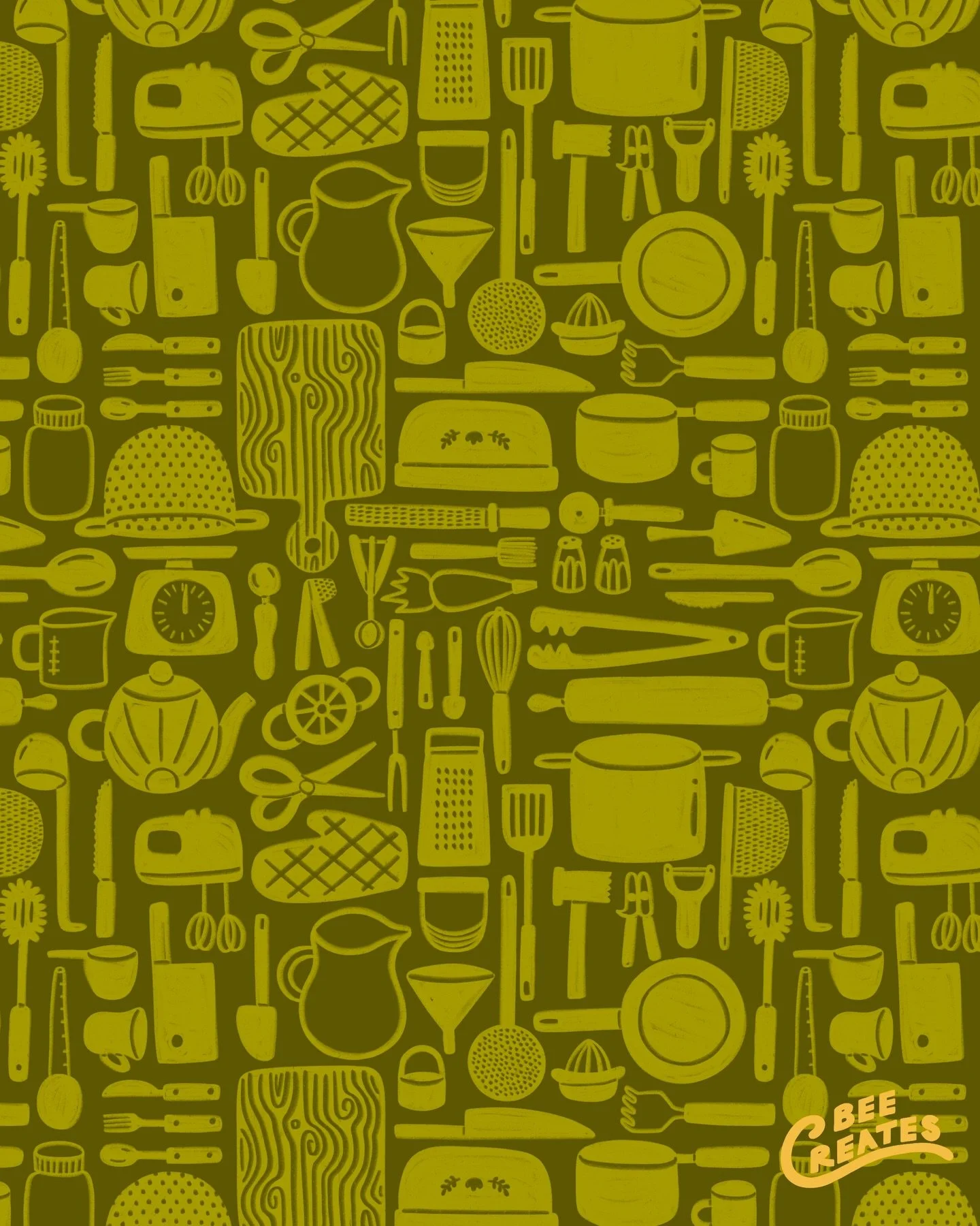 Was gonna post this for kitchen curios but I didn&rsquo;t finish in time. Does this still work for (kitchen) tchotchkes &amp; shelf treasures?? Anyway ta-da! What should I name this print? #vintagetreasures2026