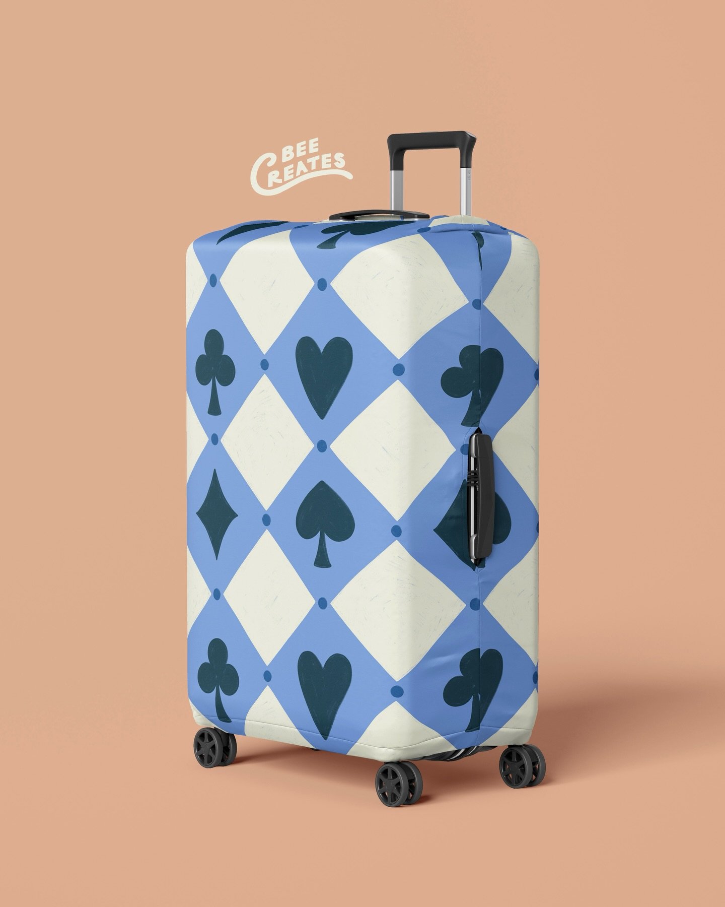 I titled this pattern &ldquo;suits you well&rdquo; which is also kinda perfect cause it&rsquo;s on a SUITcase! What do you think this art would look good on??

This piece is currently available for licensing. It&rsquo;s from my newest surface design 