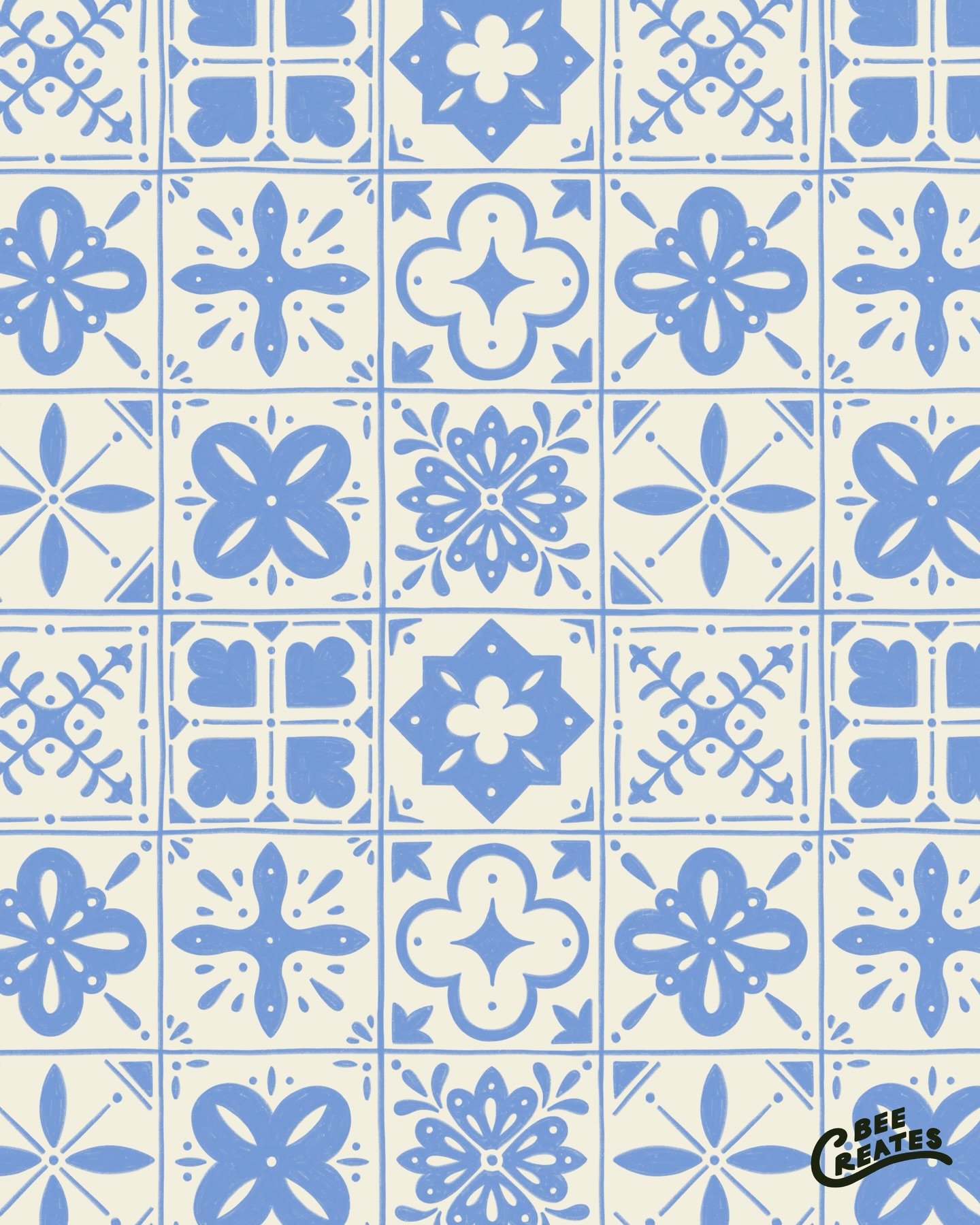 Had to sneak in a pattern for last week&rsquo;s prompt tile streets! This was so relaxing to draw 🌀

#mediterraneansea #tileinspo #surfacepatterndesigner #artforlicensing #haveacolorfulday