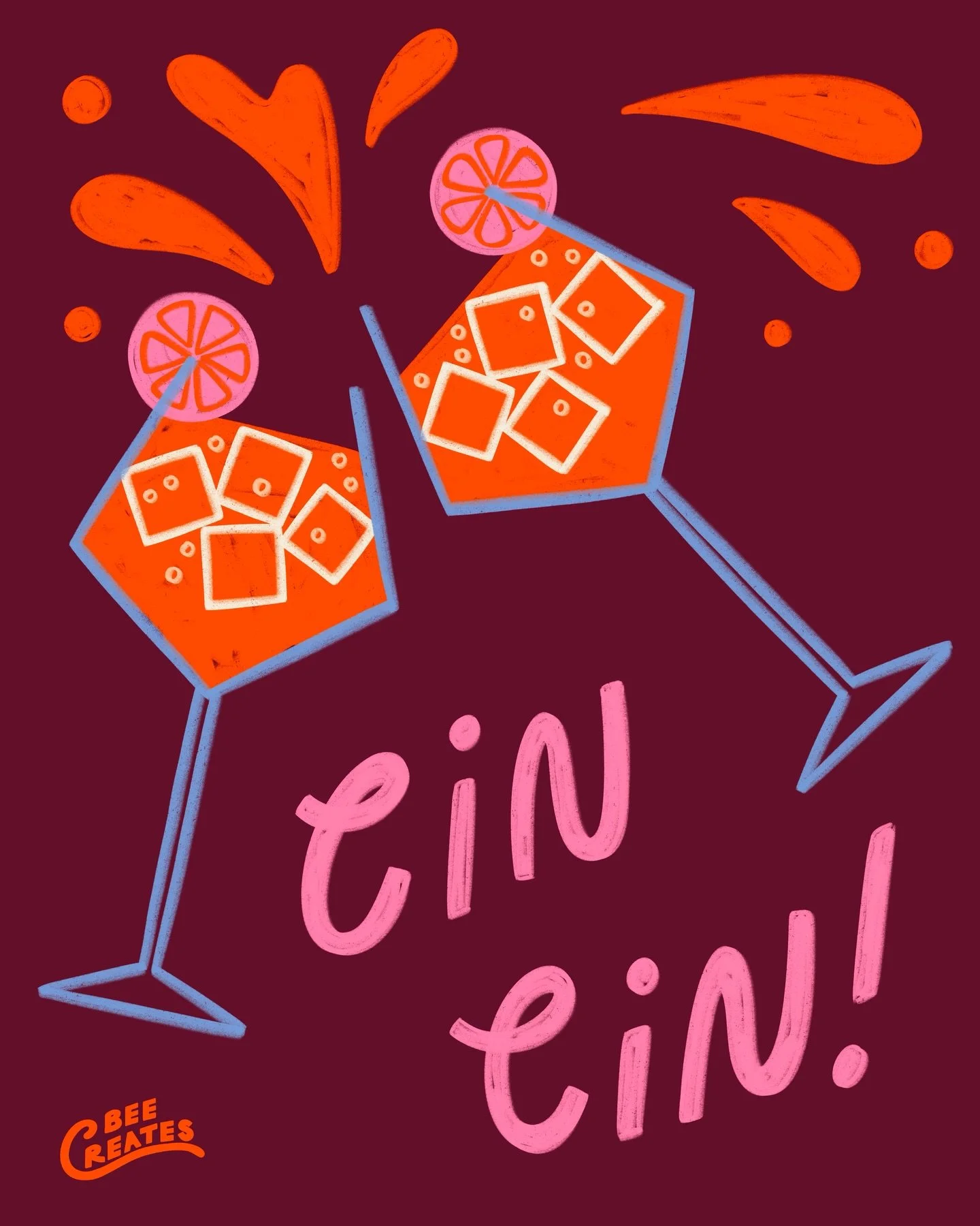 Hi my name is Bella and I&rsquo;m indecisive with colors 🥂

#artforlicensing #digitalartist #surfacedesigner #cincin #aperolspritz