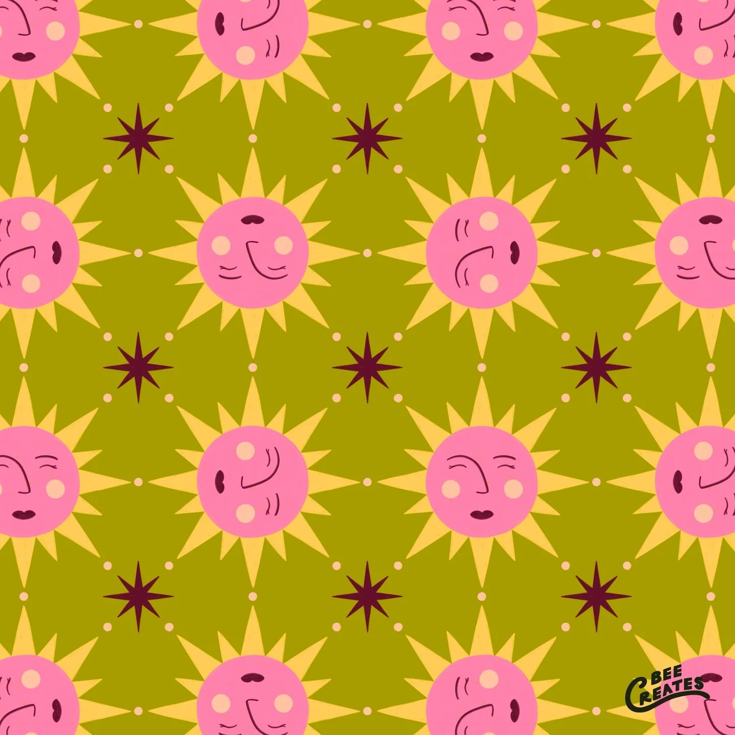 What should we name this sunny lady??

Repeat Pattern | Art For Licensing | Sunshine | Summer Aesthetic | Digital Illustration