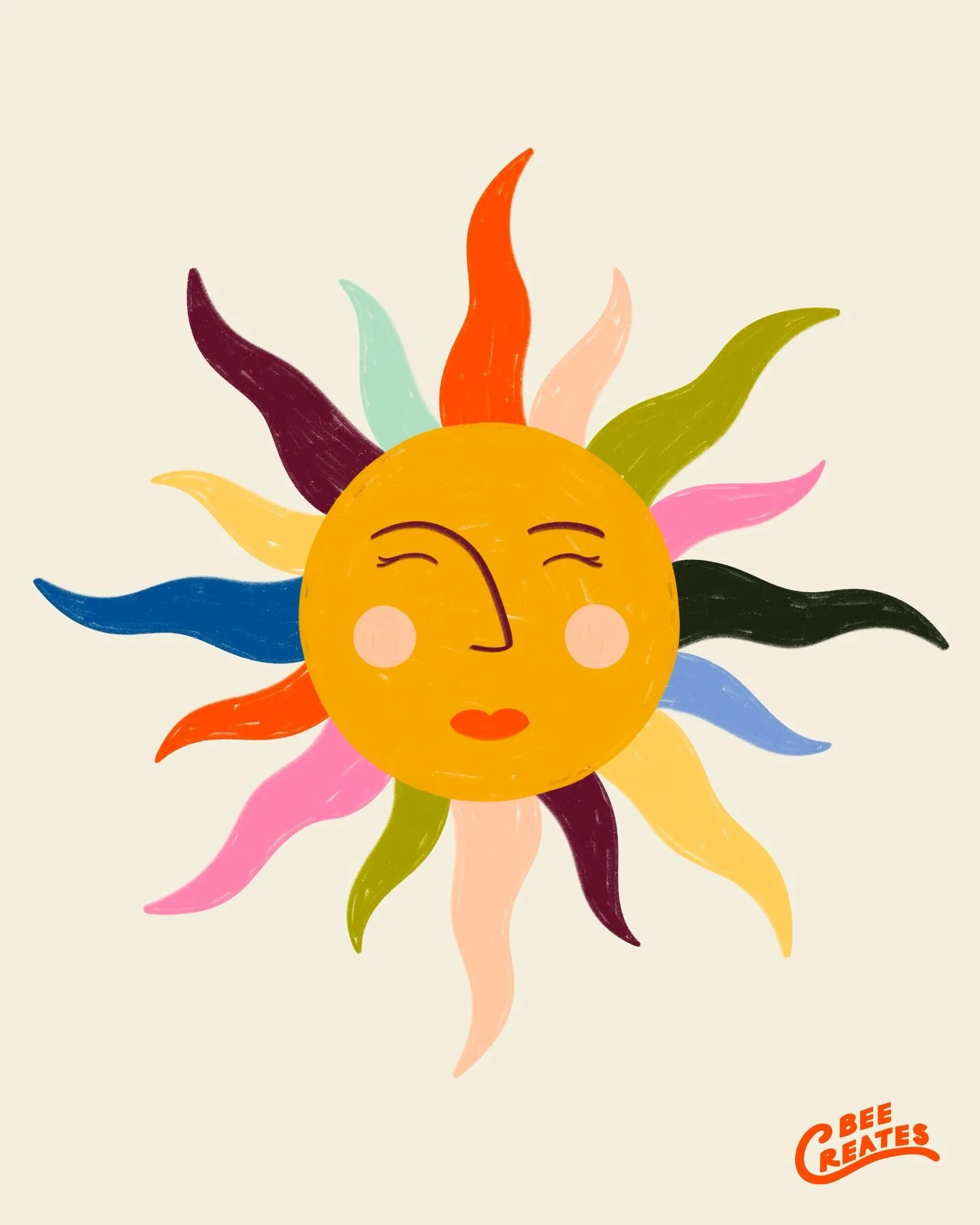 Happy SUNday! What should we name her? 🌈🌞

#artforlicensing #digitalartist #surfacedesigner #summeraesthetic #sunshine