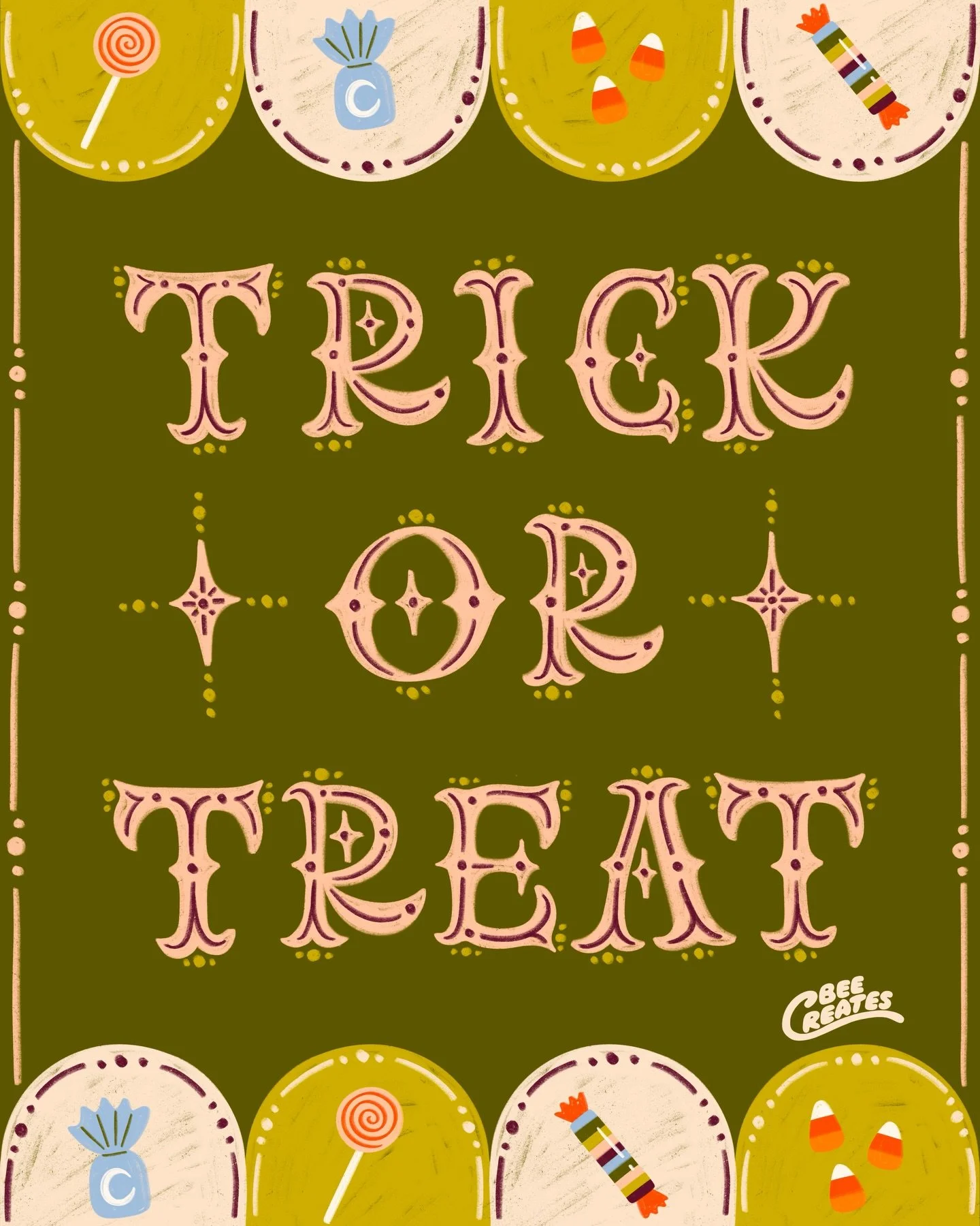 Trick or Treat!

Happy Halloween | Spooky Season | October Vibes | Fall Aesthetic | Placement Illustration | Surface Design | Art for Licensing | Hand Lettering | Candy