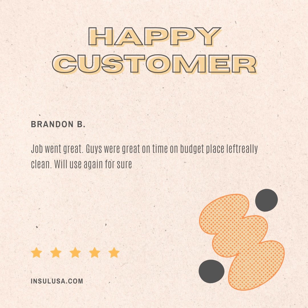 🌟 Another satisfied customer speaks! 🌟
-
At InsulUSA, we take pride in delivering top-notch service every time. From punctuality to cleanliness, we ensure your experience exceeds expectations.
-
Ready to experience the difference? Get started with 