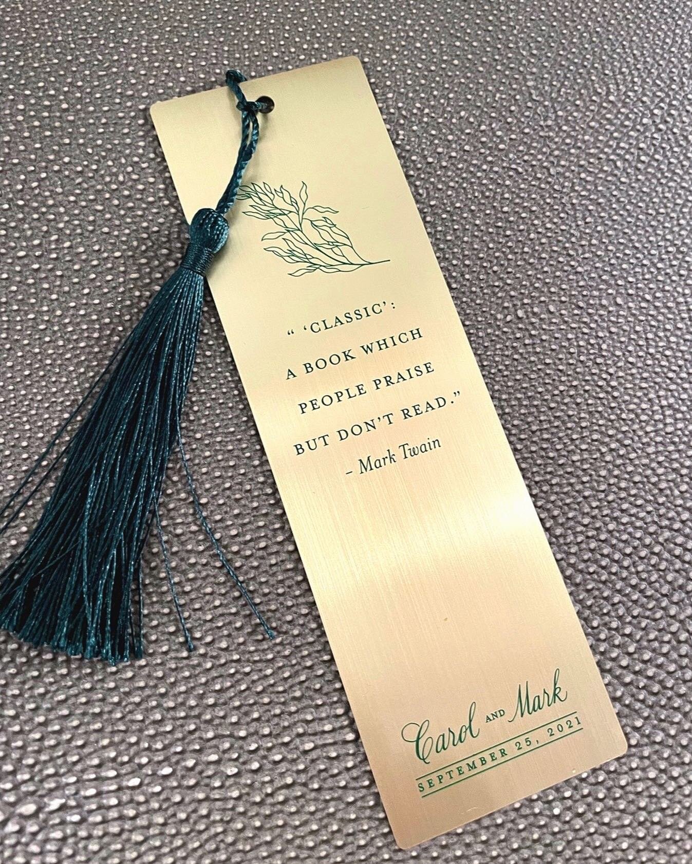 Happy National Book Lovers Day! We LOVE adding beautiful books to gifts and our custom metal book marks are the chef's kiss!