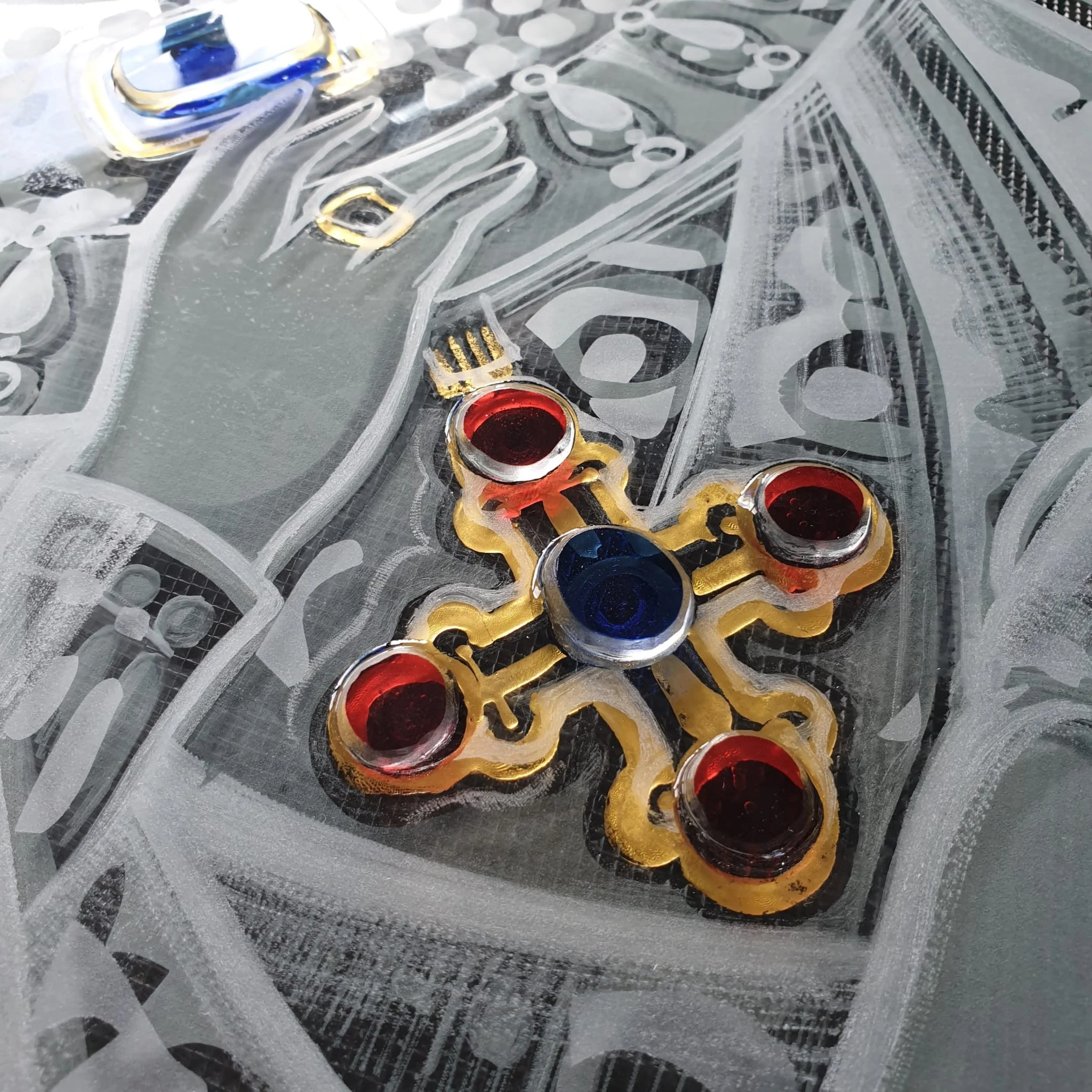 Rachel Phillips Barnard Castle in progress Cross Detail .jpg