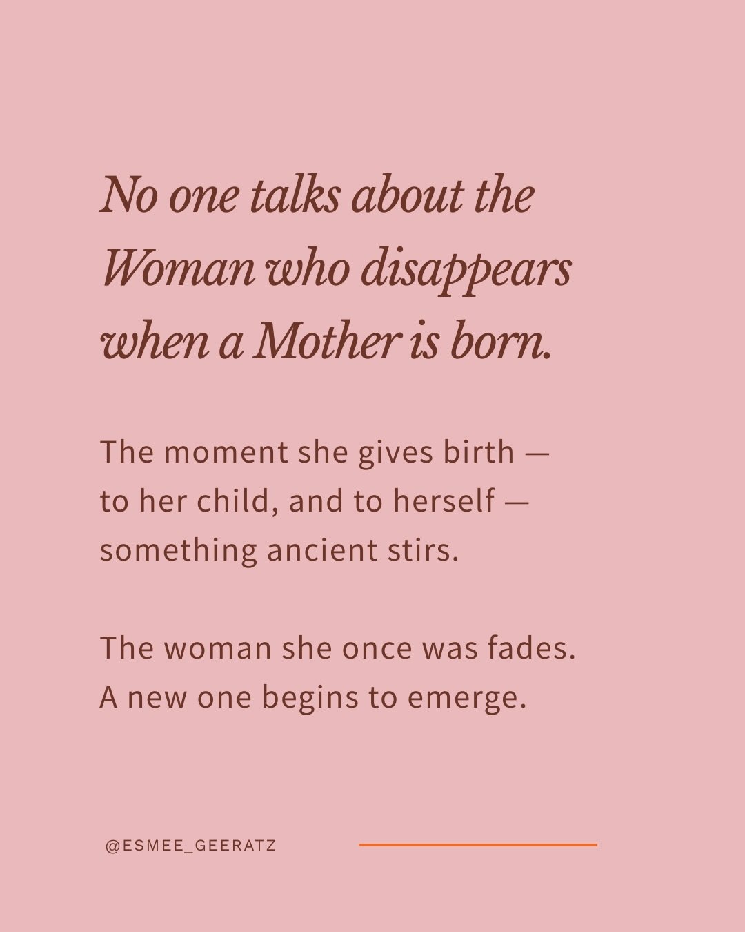 Birth doesn&rsquo;t only create a child.
It creates an entirely new woman.

In many cultures, the village gathers after birth not only to welcome the baby, but to witness the mother who has been reborn.

In much of the modern world, that ritual disap