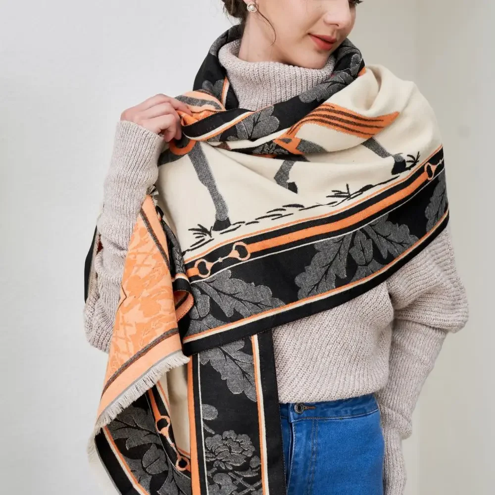 Awst Int'l Baroque Horses Acrylic Cashmere Scarf