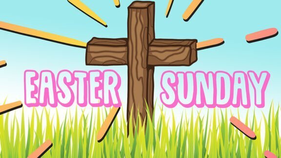 Easter Sunday Service, tomorrow morning at 9:30am. All are welcome! Easter Sunday is always extra special. Everyone dressed nicely and all the pretty florals arrangements everywhere. Plus the egg-citement for hunts are always fun too! 😜