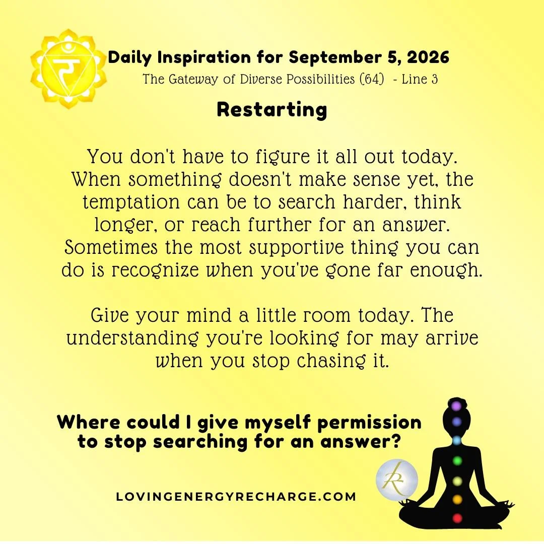 The Sun's Transit into the 3rd Line of the Gateway of Diverse Possibilities today invites reflection on, "Where could I give myself permission to stop searching for an answer?"

💗link in bio to watch this week's Inner Alchemy video 

#huma