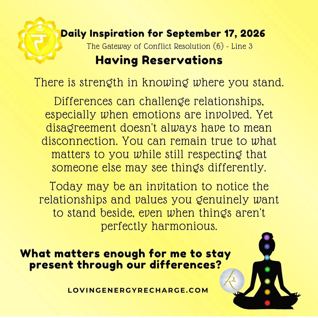 The Sun's Transit into the 3rd Line of the Gateway of Conflict Resolution today invites reflection on, "What matters enough for me to stay present through our differences?"

💗link in bio to watch this week's Inner Alchemy video 

#humandes