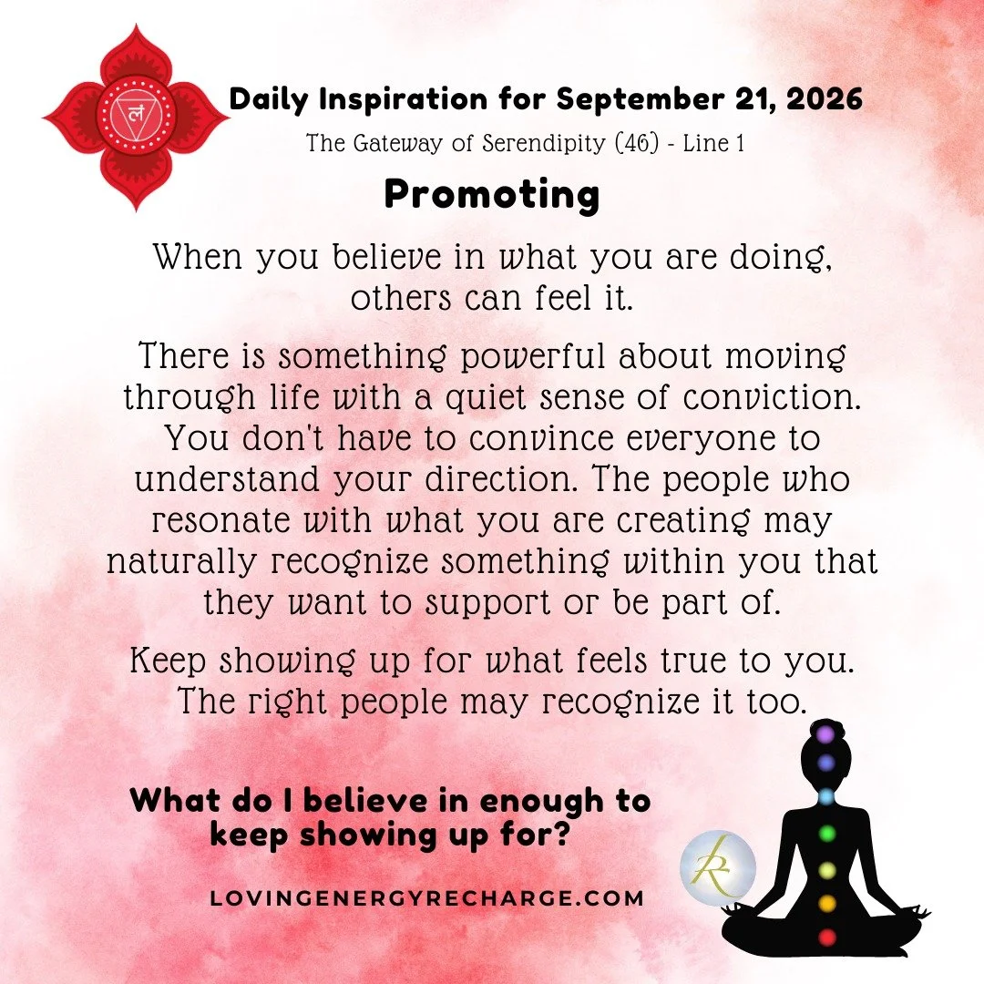 The Sun's Transit into the 1st Line of the Gateway of Serendipity today invites reflection on, "What do I believe in enough to keep showing up for?"

#humandesign  #InnerAlchemy #chakraalignment #soulguidance #lovingenergyrecharge #dailyins