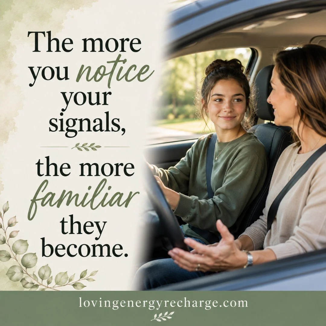 The more you pay attention to yourself, the more you may begin to recognize the signals that are familiar to you.

Perhaps your shoulders tighten when something feels uncertain. You become unusually quiet when you need more time. Your breathing chang