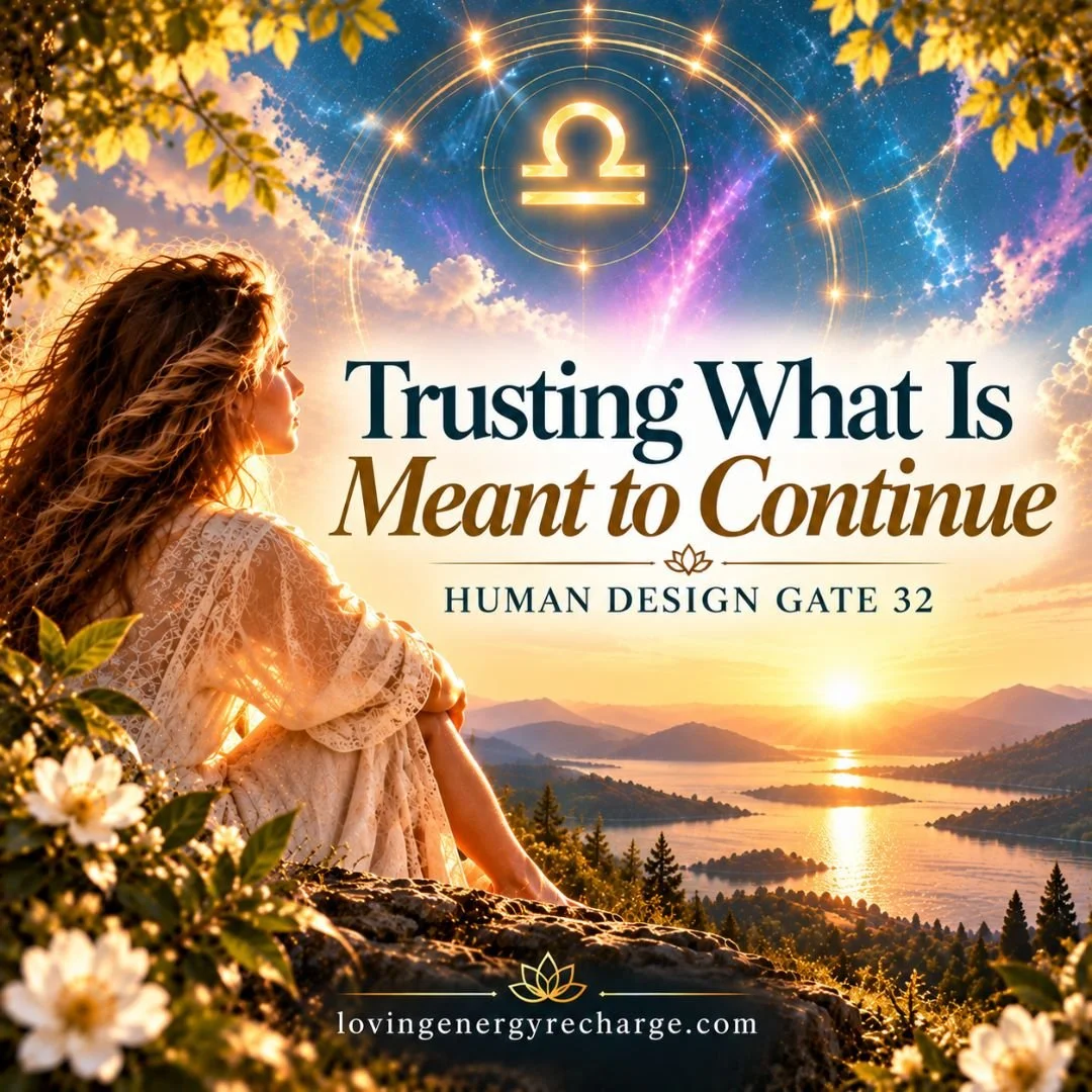 From October 14&ndash;18, the Sun moves through Human Design Gate 32 / Gene Key 32, known as Duration, inviting us into the instinctive awareness of what has the potential to endure, evolve, and remain valuable over time.

Located within the Splenic 
