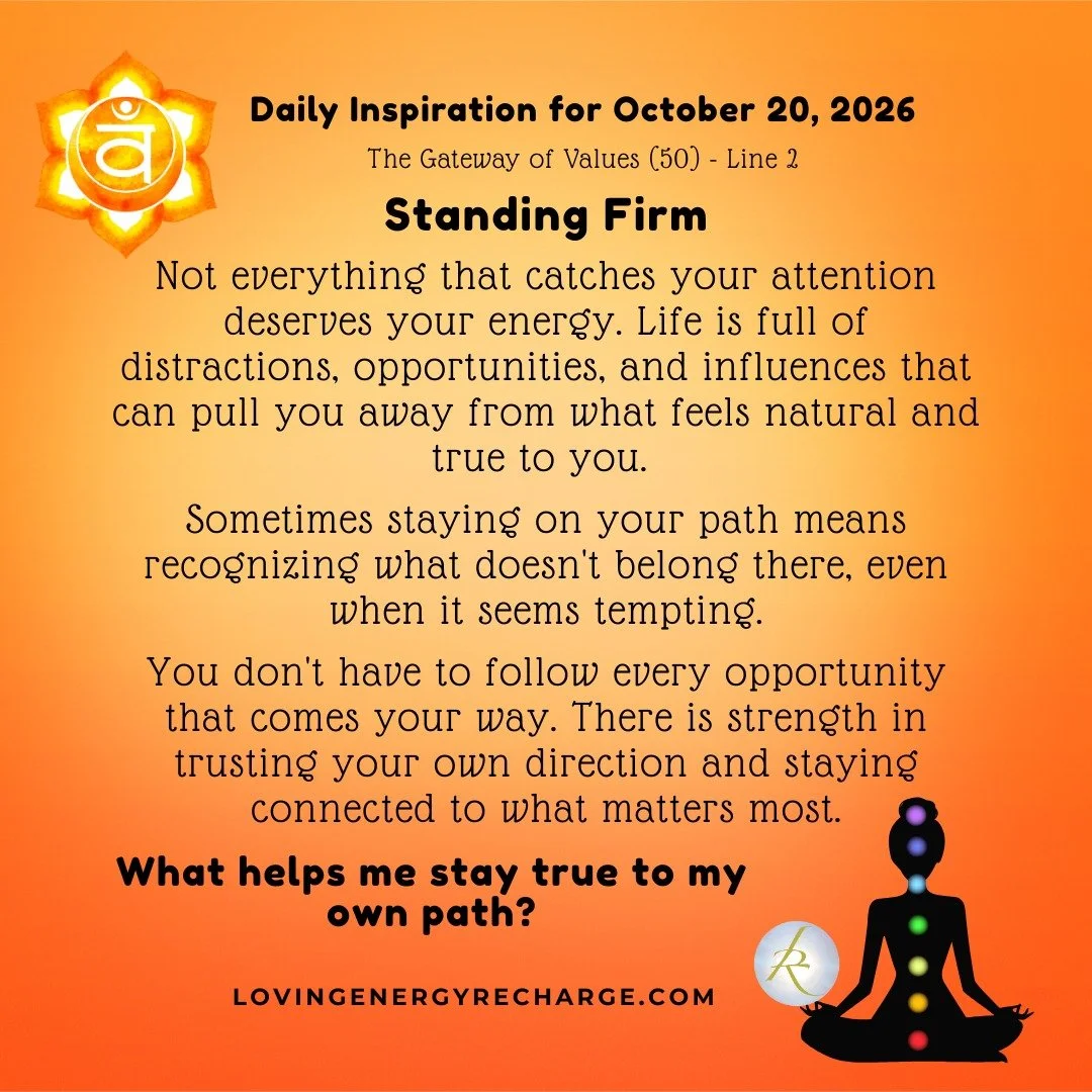 The Sun's Transit into the 2nd Line of the Gateway of Values today invites reflection on, "What helps me stay true to my own path?"

#humandesign  #InnerAlchemy #chakraalignment #soulguidance #lovingenergyrecharge #dailyinspiration