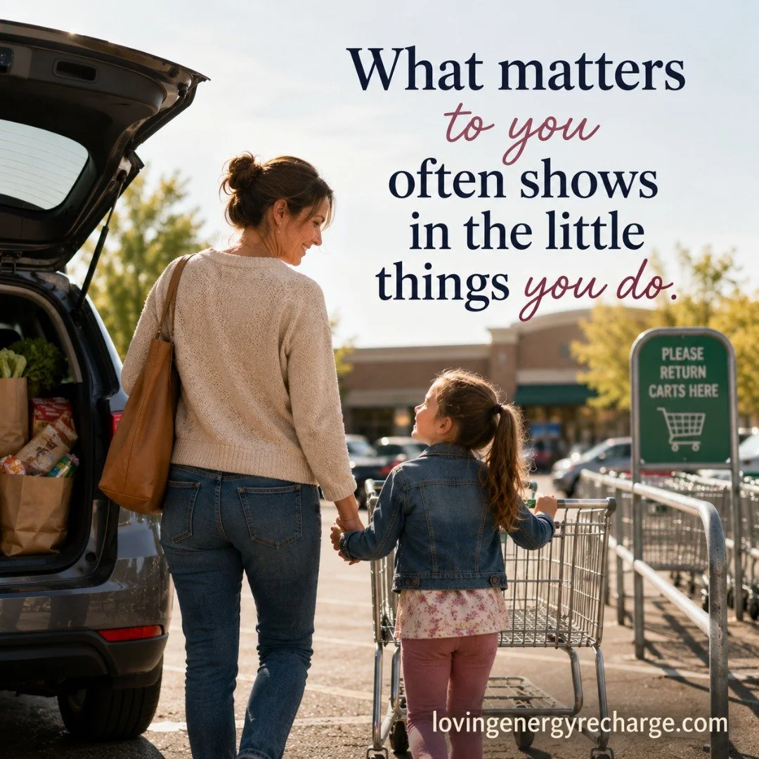 We often think of our values as the things we say are important to us: kindness, honesty, family, respect, compassion, responsibility.

But values can also become visible in much smaller moments.

They can show in how we speak to someone when we're f