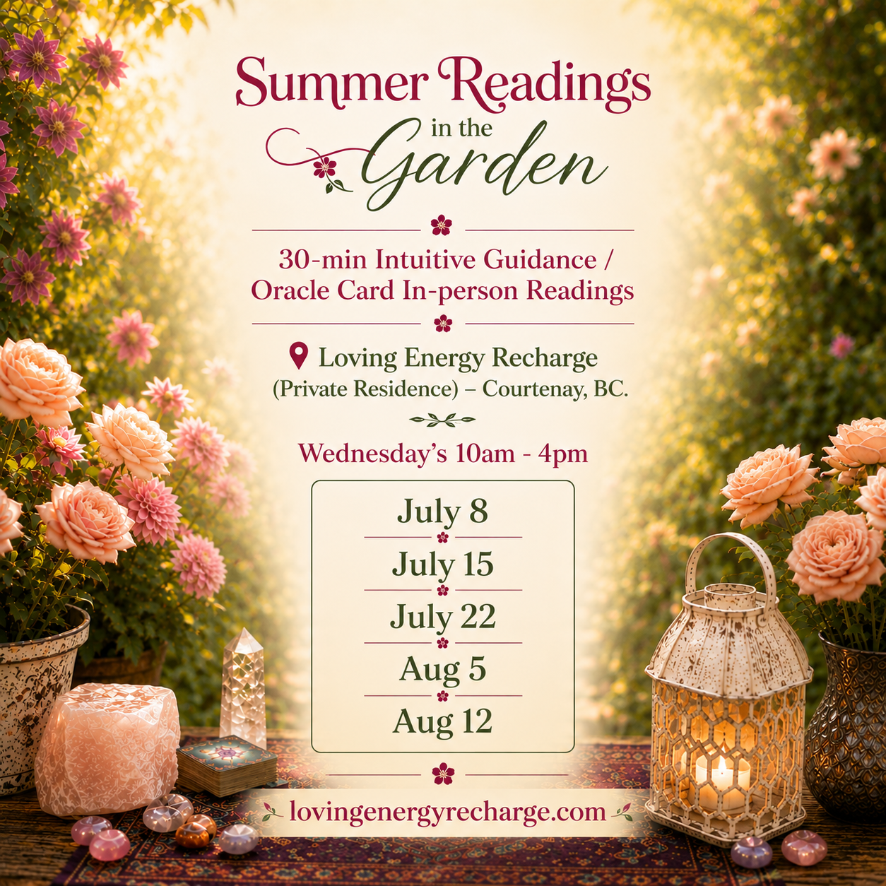 Summer Readings in the Garden 2026 Schedule