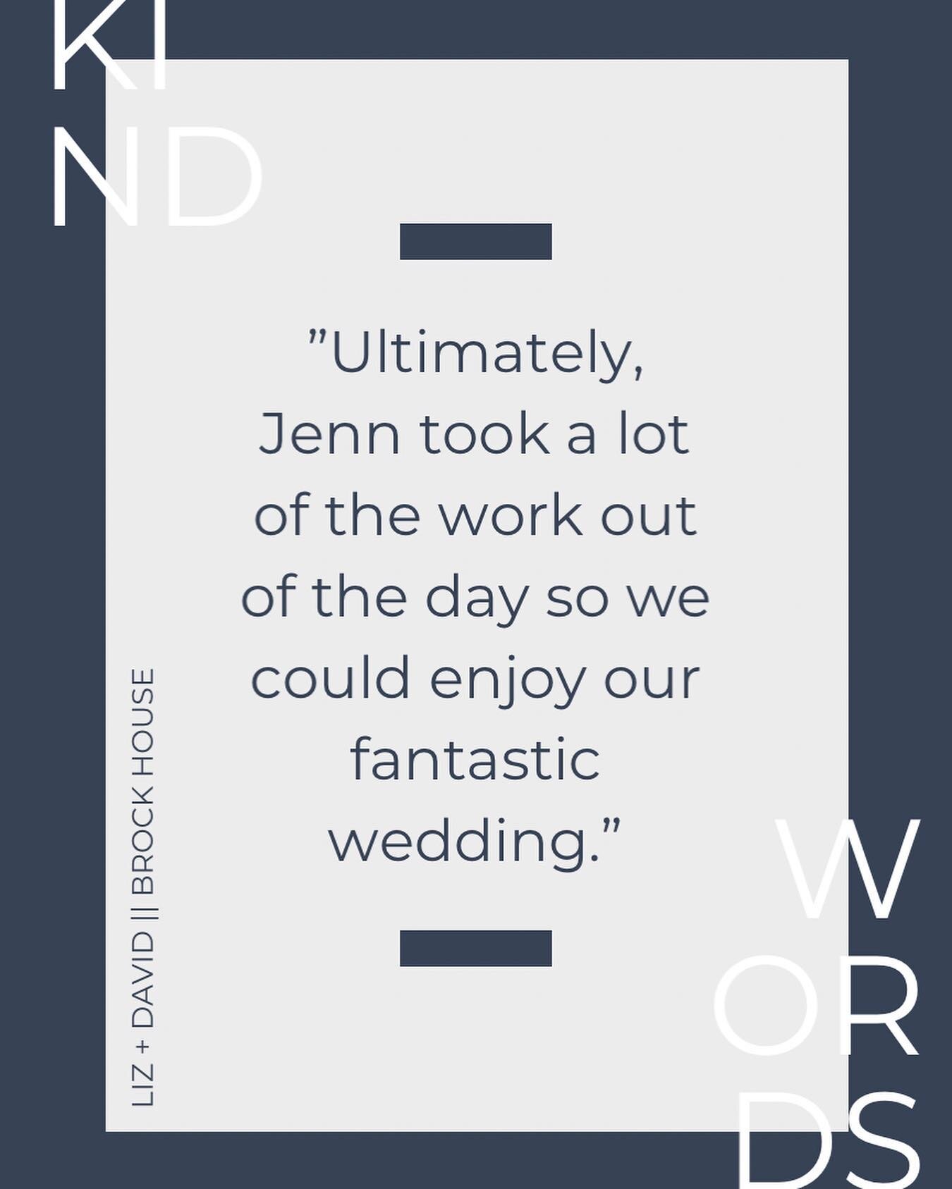 To Jenn, from L+D ✨

&ldquo;Jenn and the Smitten team did a wonderful job on our wedding. It was an absolute pleasure working with her and we trusted that everything would be done correctly and in a timely manner. Colour coded timelines were great, a