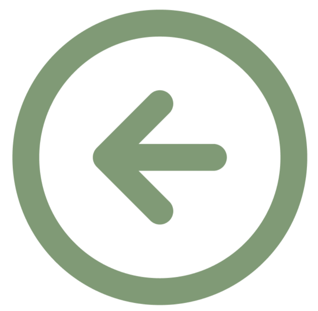 Green left arrow inside a green circle on a black background.