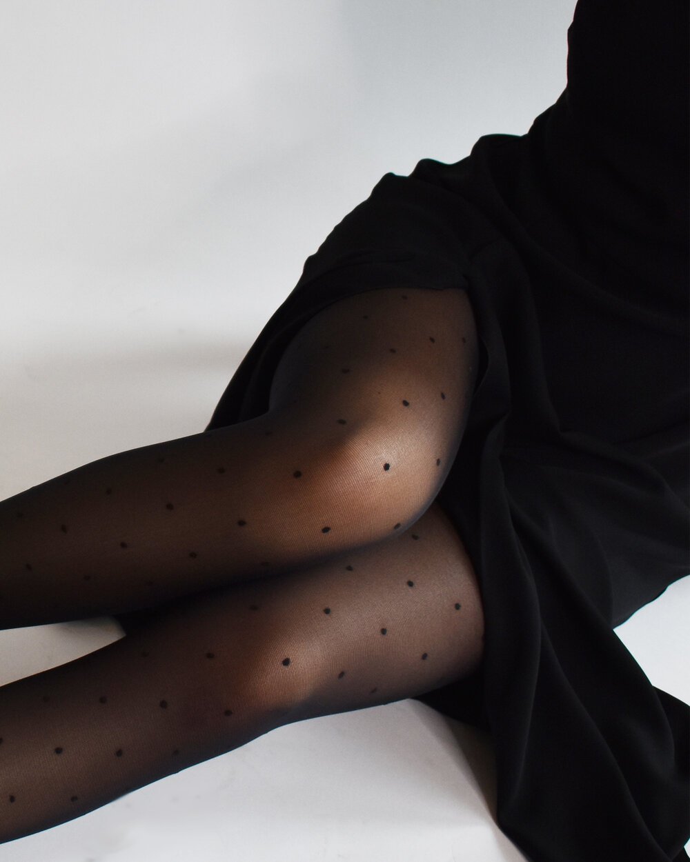 Swedish Stockings Sustainable Doris Dots Black Tights — La Osa