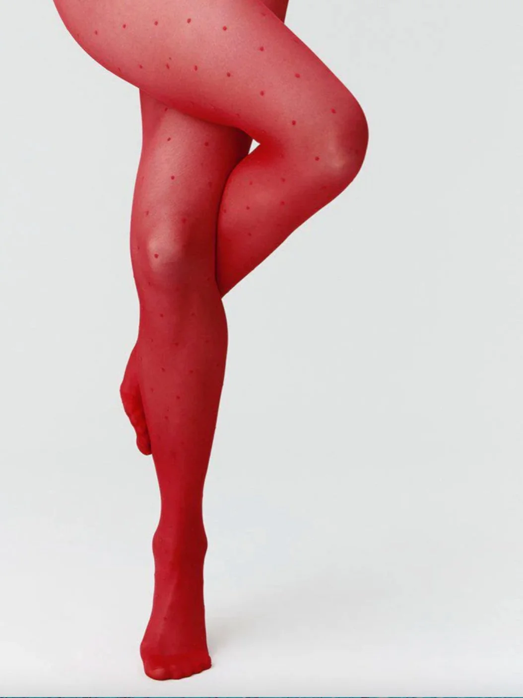 Swedish Stockings Red Doris Dots Sustainable Tights — La Osa