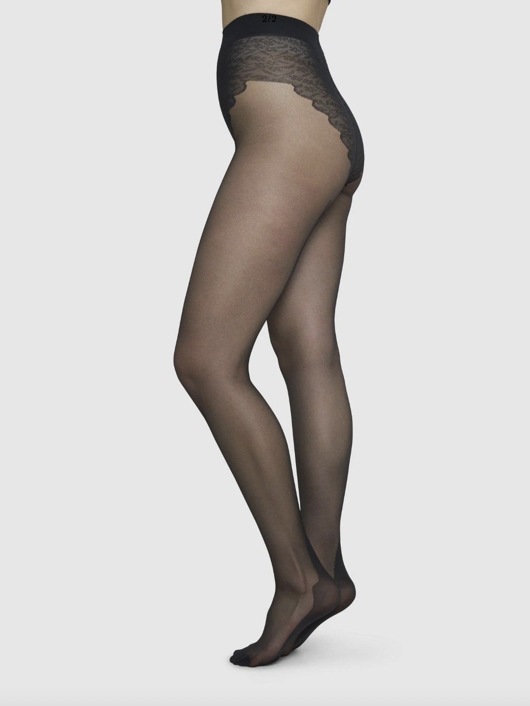 Swedish Stockings Stefanie Black Seam Recycled Tights