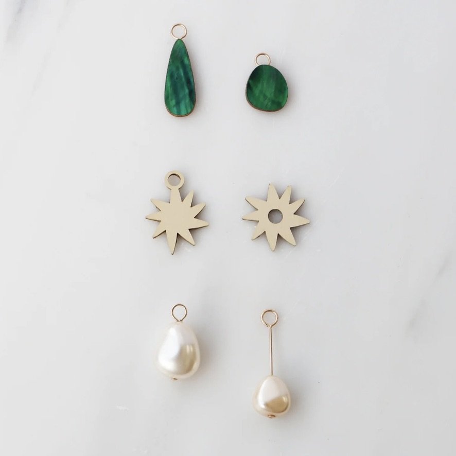 Kara Interchangeable Charm Hoops Emerald charms only.jpeg
